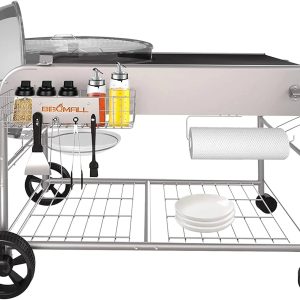 2026 New Grill Stand Cart for Weber Kettle 22" & 18" Charcoal Grills - Multifunctional Cooking Station