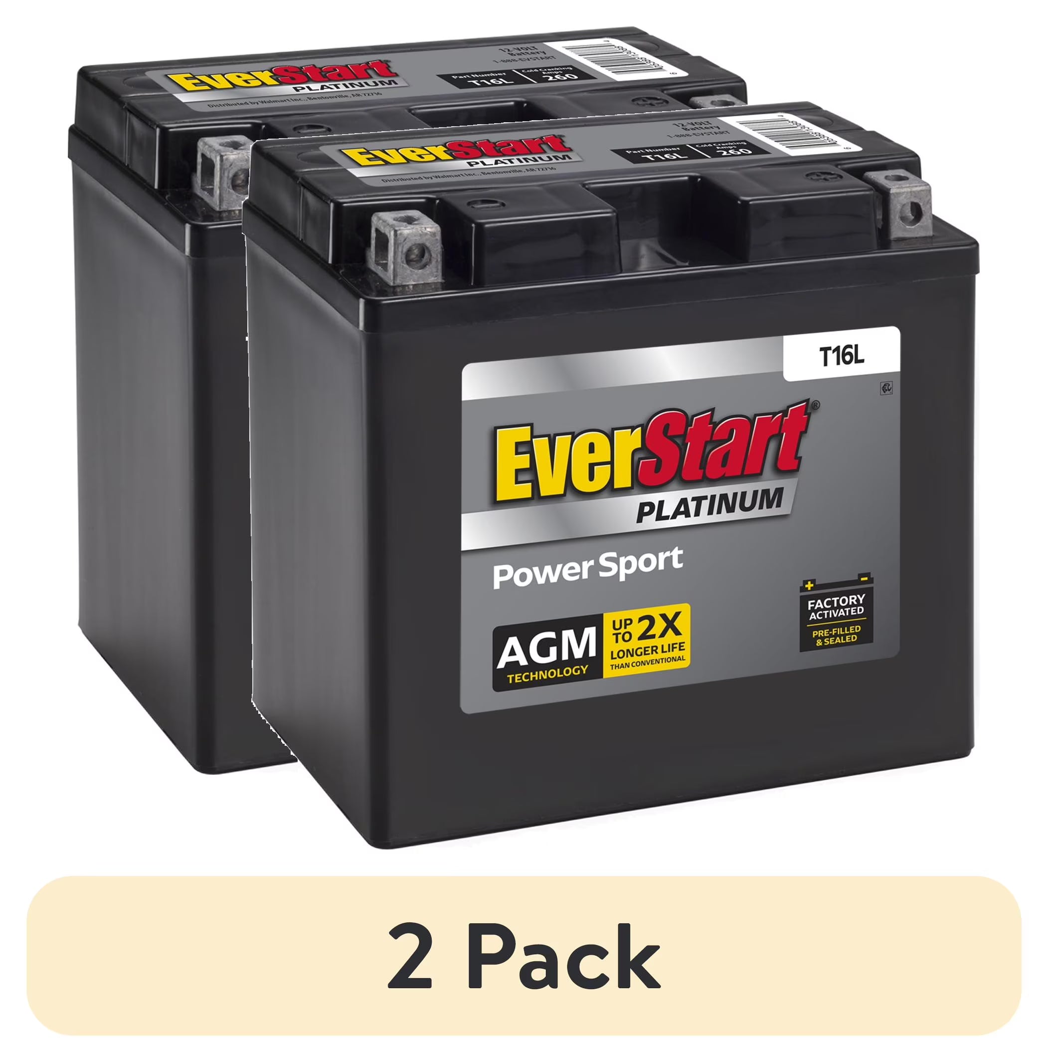 2026 New EverStart Platinum AGM Power Sport Battery, Group Size T16L 12 Volt, 260 CCA - Image 4