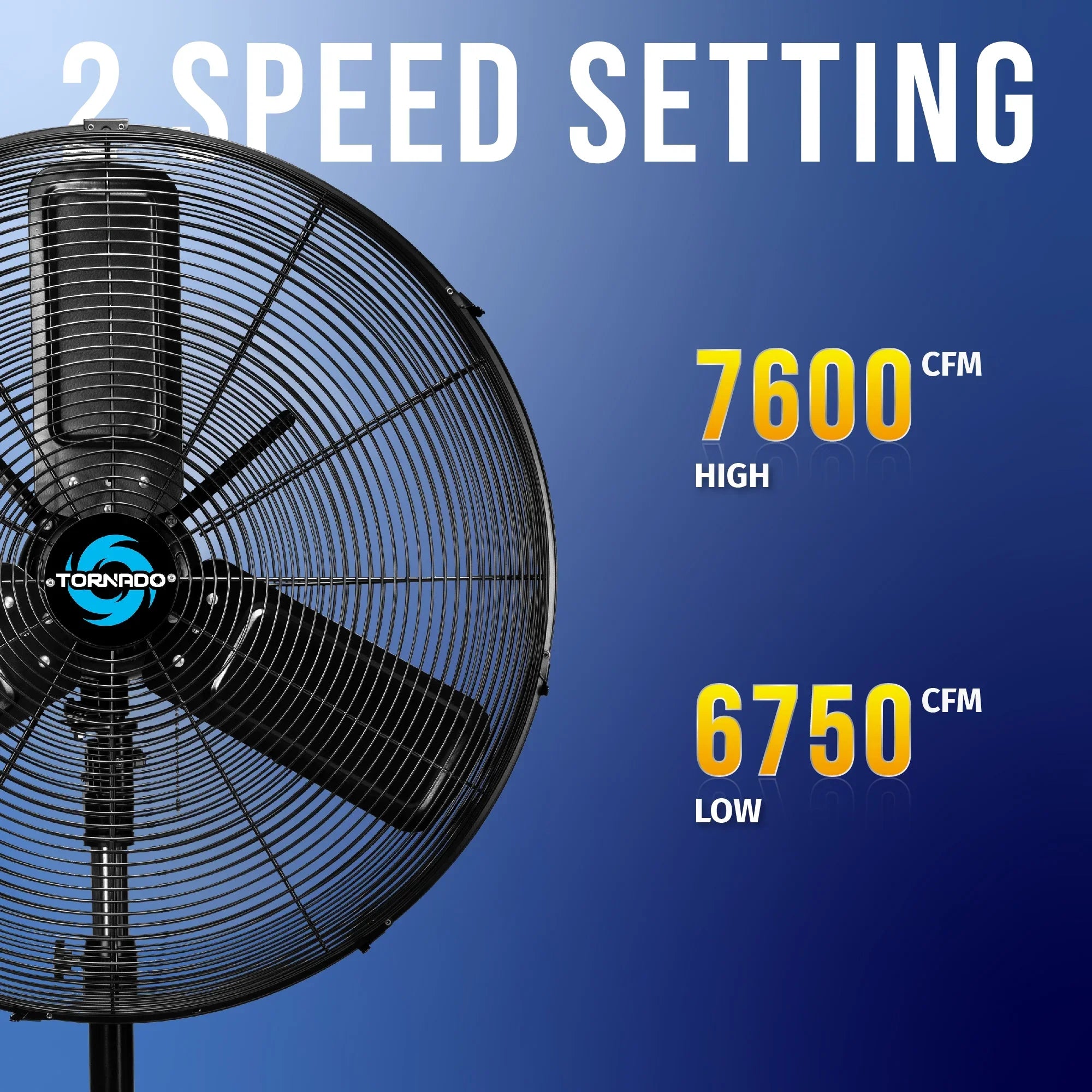 2026 New Tornado - 20 Inch High Velocity Metal Oscillating Pedestal Fan - Commercial, Industrial Use Water-Resistant - Image 14