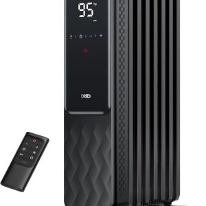 2026 New Dreo Oil Filled Radiator, Electric Radiant Heaters for indoor use Large Room with Remote Control, Child Lock, 4 Modes, Overheat & Tip-Over Protection, 24h Timer, Digital Thermostat, Quiet, 1500W