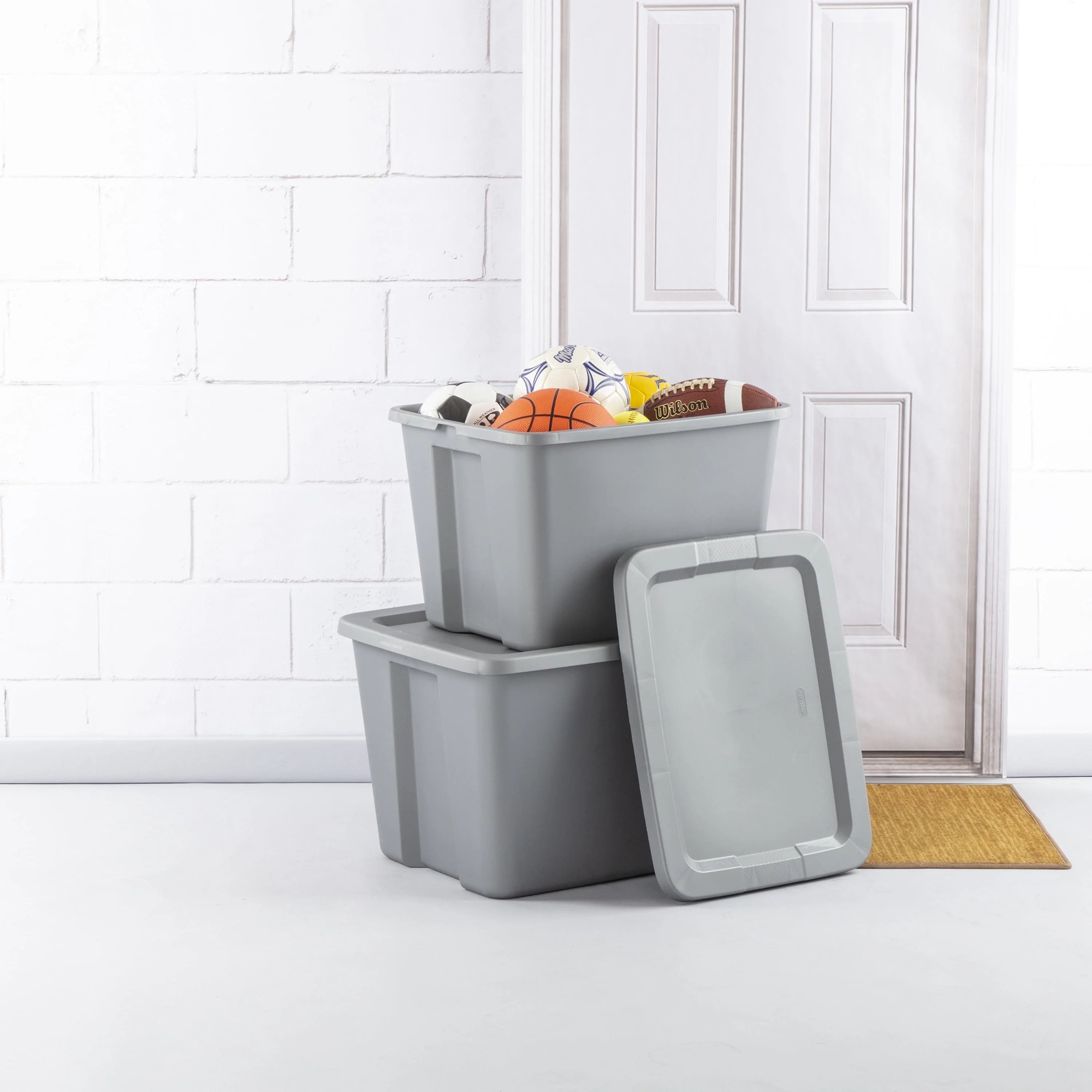2026 New Sterilite 18 Gallon Tote, Plastic Storage Bin with Snap-on Lid, Gray, 8 Count - Image 5