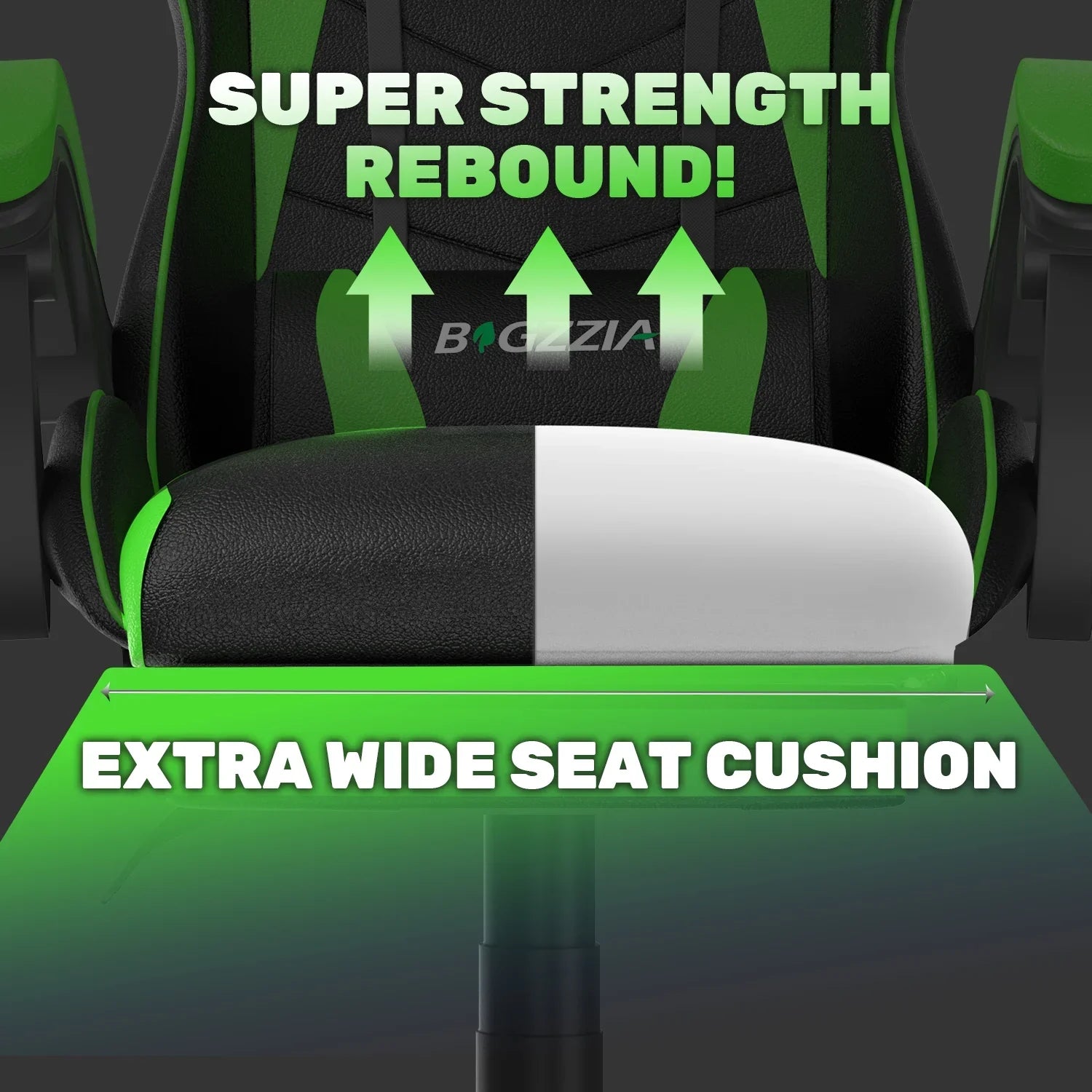 2026 New Bigzzia Gaming Chair Office Chair, Ergonomic Game Chair with Height Adjustable Headrest and Lumbar Support for Adults Teens, Black & White - Image 90
