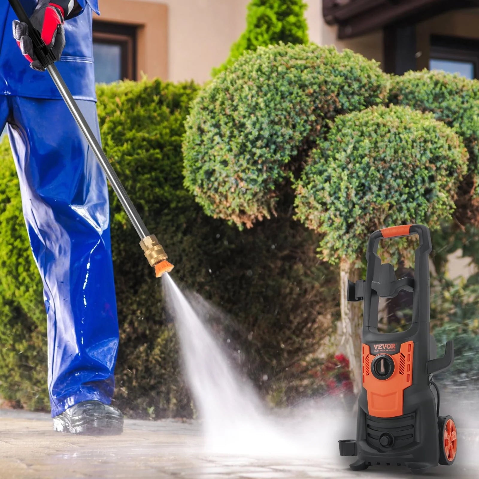 2026 New BENTISM Electric Pressure Washer 2150 PSI 1.8 GPM 1800W Cold Water Wheeled