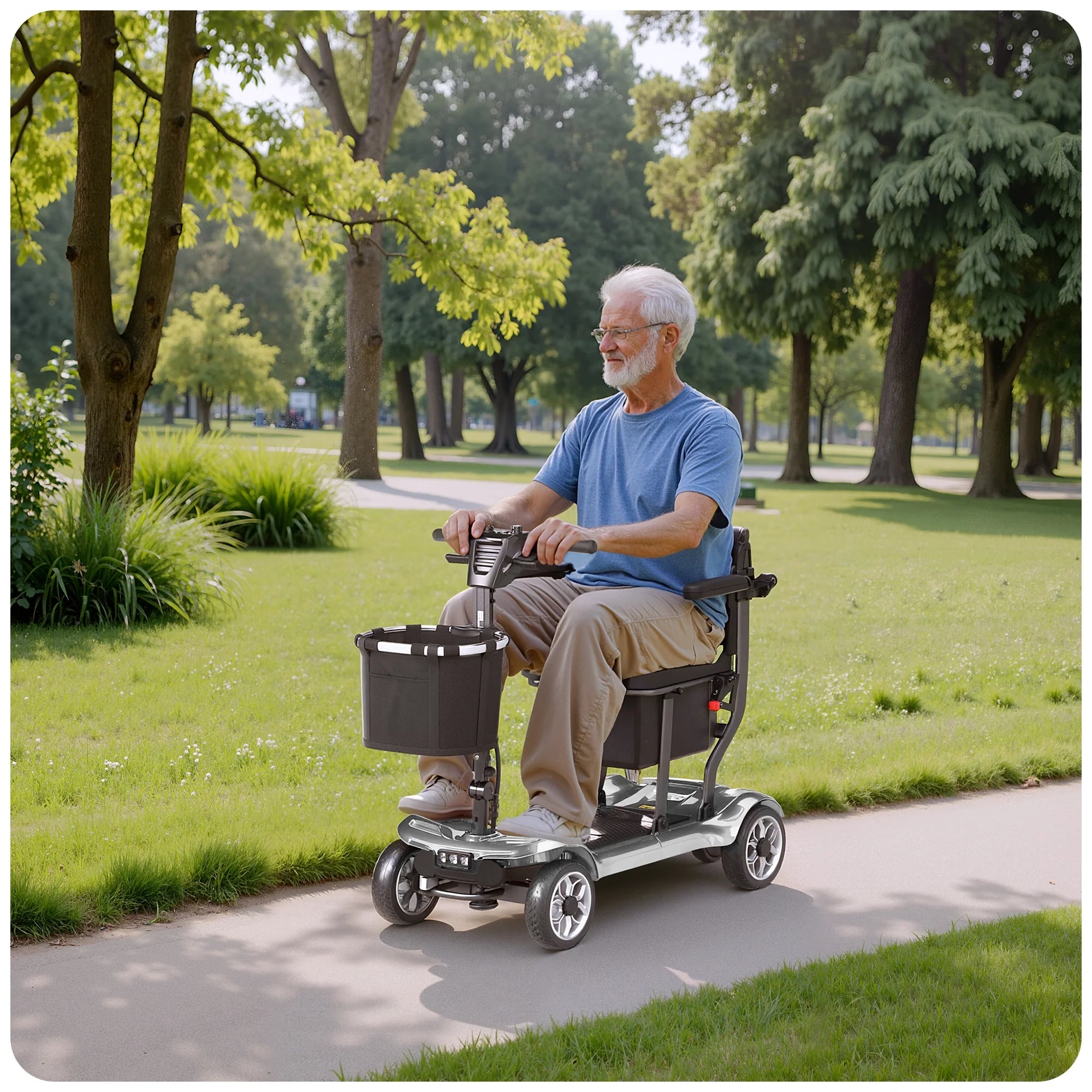 2026 New EAGLOG Light Weight 4 Wheels Mobility Scooter for Seniors, Electric Folding Wheelchair Device for Travel, Black - Image 23