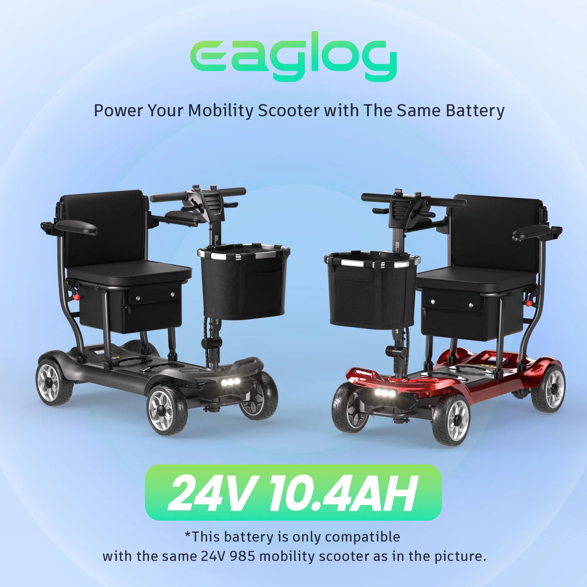 2026 New EAGLOG Light Weight 4 Wheels Mobility Scooter for Seniors, Electric Folding Wheelchair Device for Travel, Black - Image 24