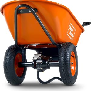 2026 New SuperHandy Motorized Wheel Barrow - Electric Self-Propulsion, 48V 2Ah Battery, 330lb Capacity, 4 Cu. Ft Tub, DUMP