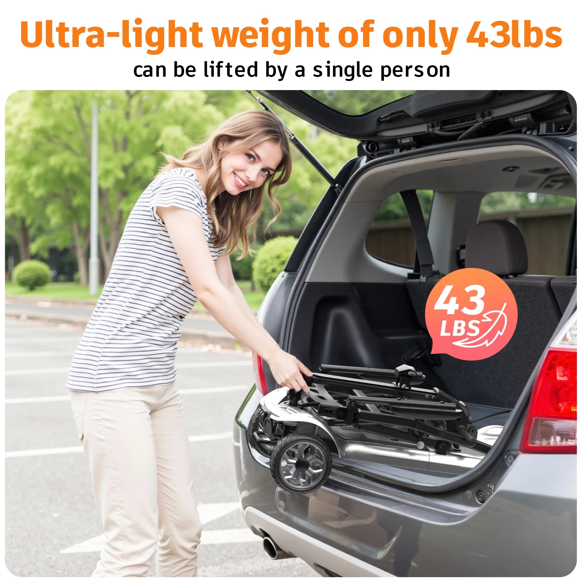 2026 New EAGLOG Light Weight 4 Wheels Mobility Scooter for Seniors, Electric Folding Wheelchair Device for Travel, Black - Image 21