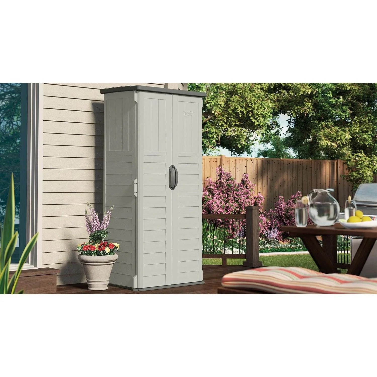 2026 New Suncast BMS1250 Resin Vertical Storage Shed Building, 22 cubic feet - Image 3