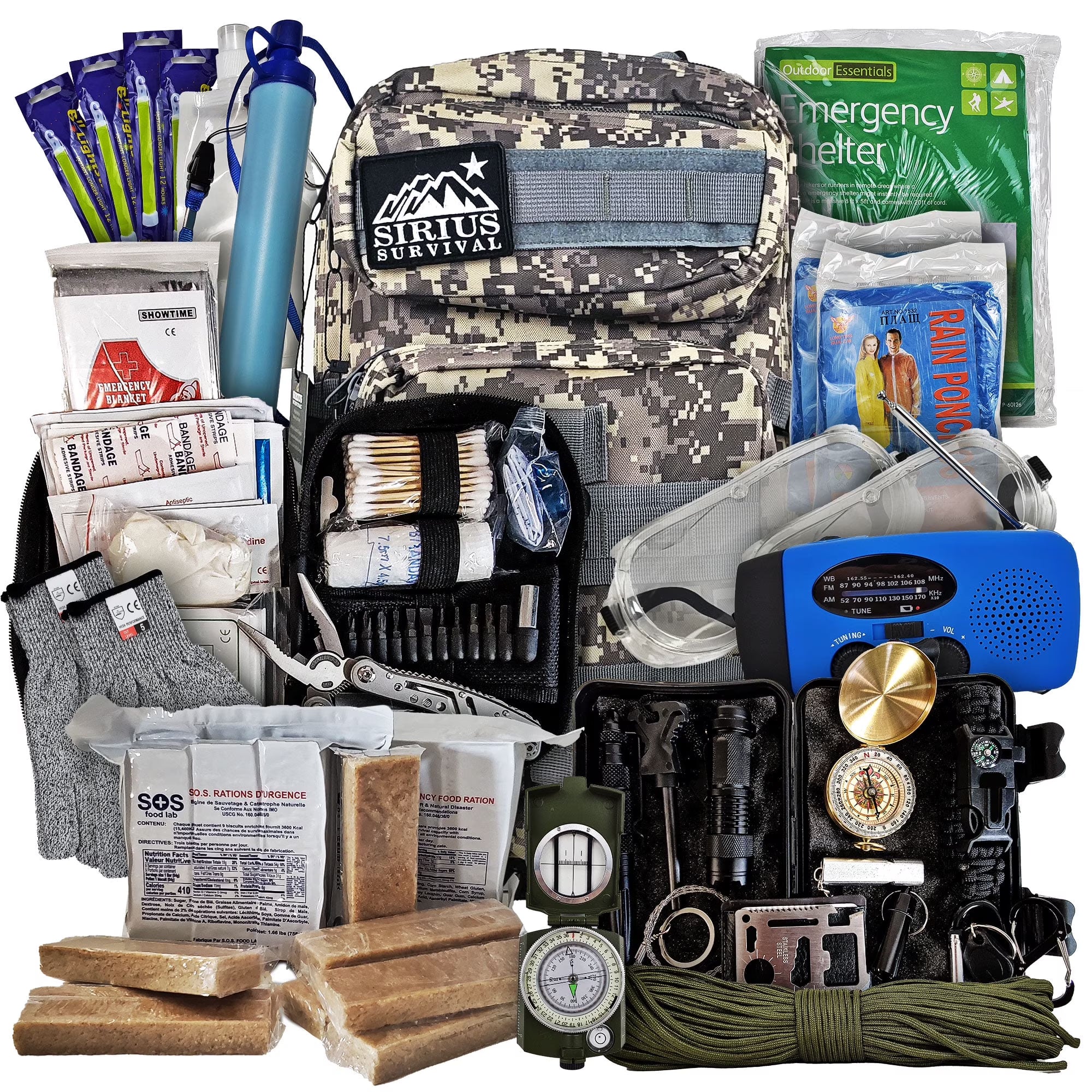 2026 New Vital 72 Hour Emergency Survival Kit for Family - Bug Out Bag for Hurricanes, Floods, Tornadoes or Other Disasters - 72 Hour Kit of Food & Water for 2 Per Bag - Image 6