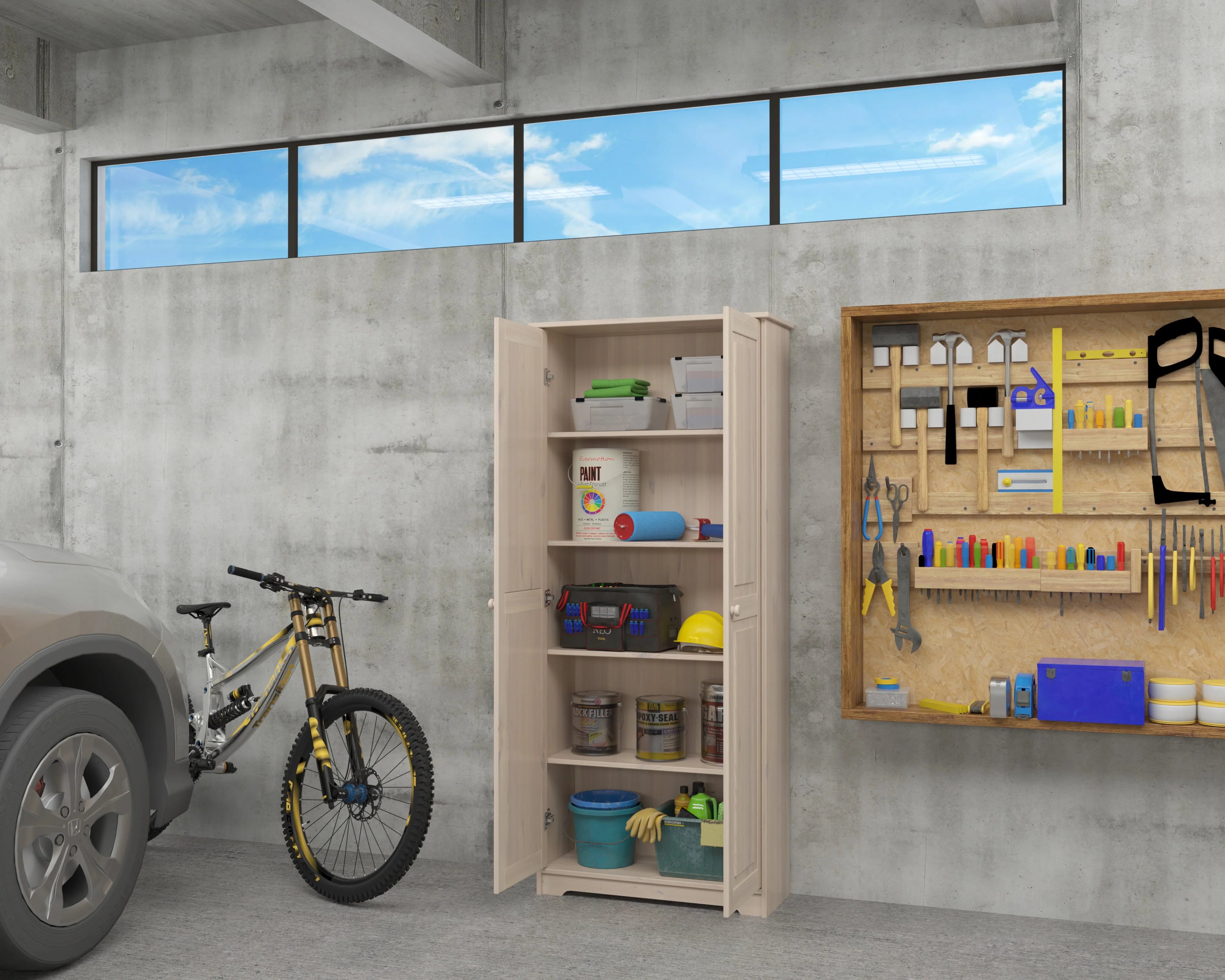 2026 New Solid Wood Pantry Storage Cabinet, Freestanding Kitchen Cupboard, Closet with Shelves - Image 3