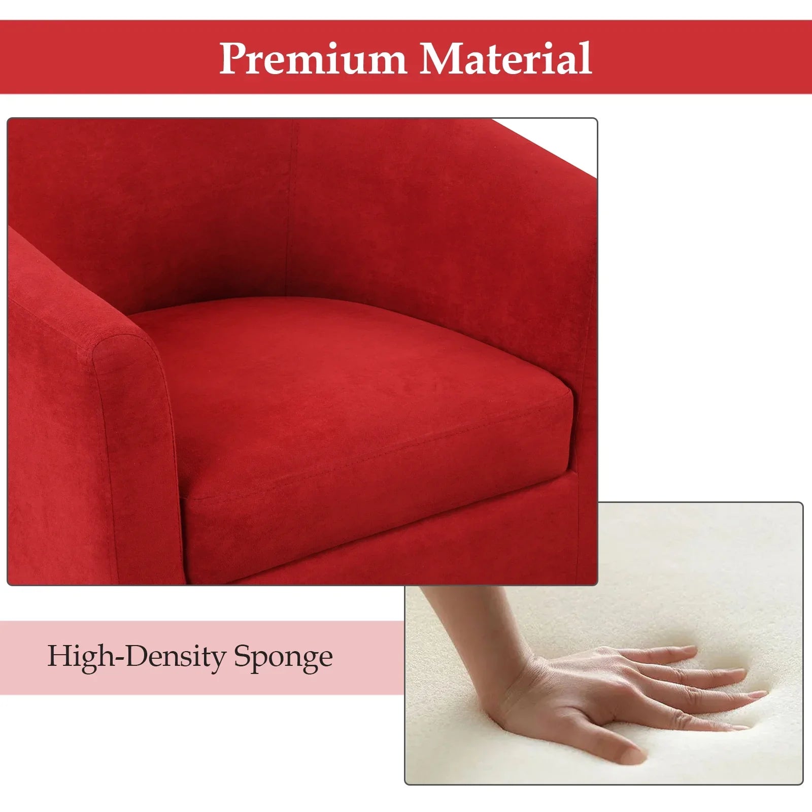 2026 New Bonzy Home Velvet Accent Chair with Ottoman for Living Room,Beige - Image 17