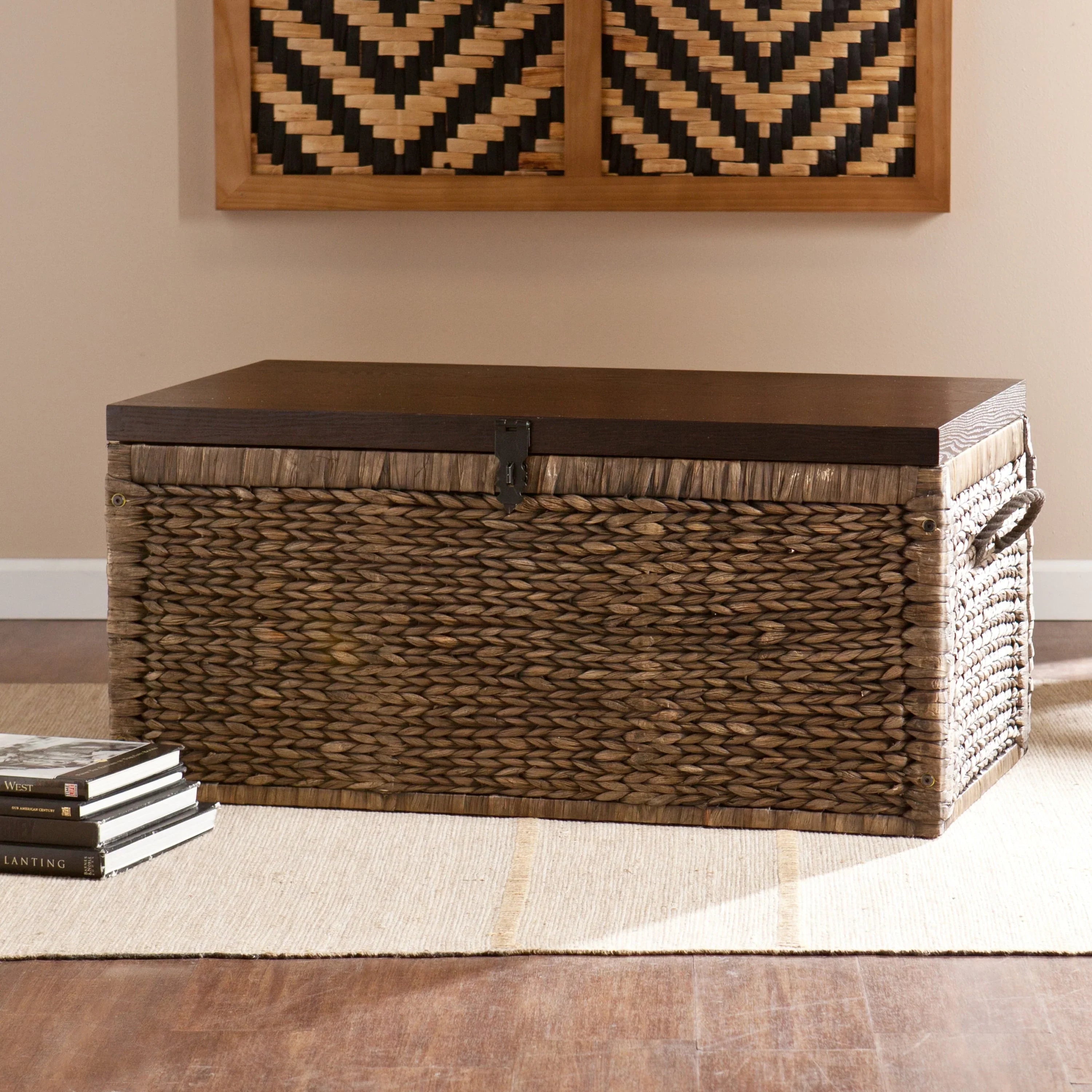 2026 New Samford Water Hyacinth Storage Trunk, Blackwashed with Espresso