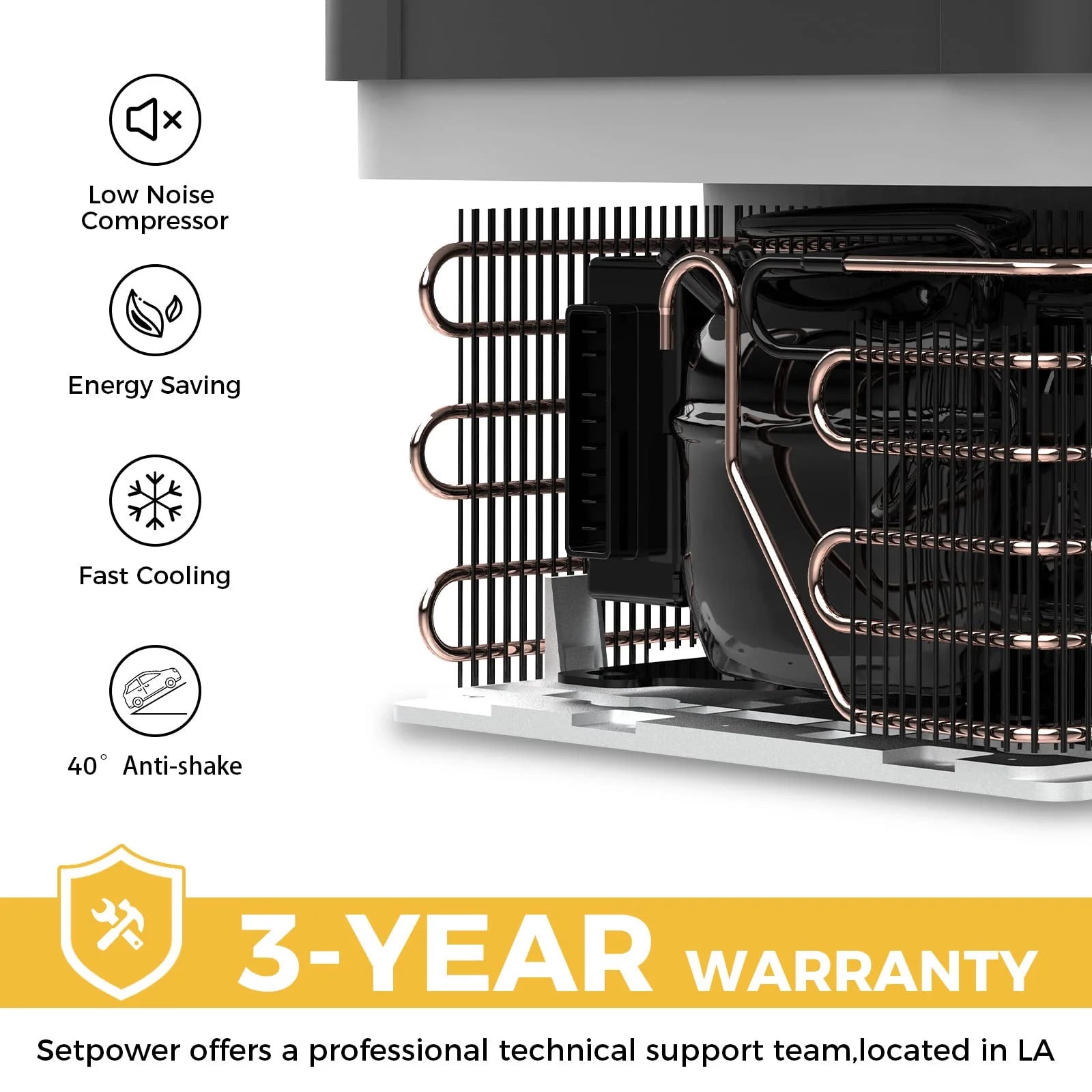 2026 New Setpower 12V Portable Refrigerator Freezer, 32 Quart Outdoor Fridge for Camping,Car Refrigerator,Electric Cooler for Truck, RV, Travel,3-Year Warranty - Image 7