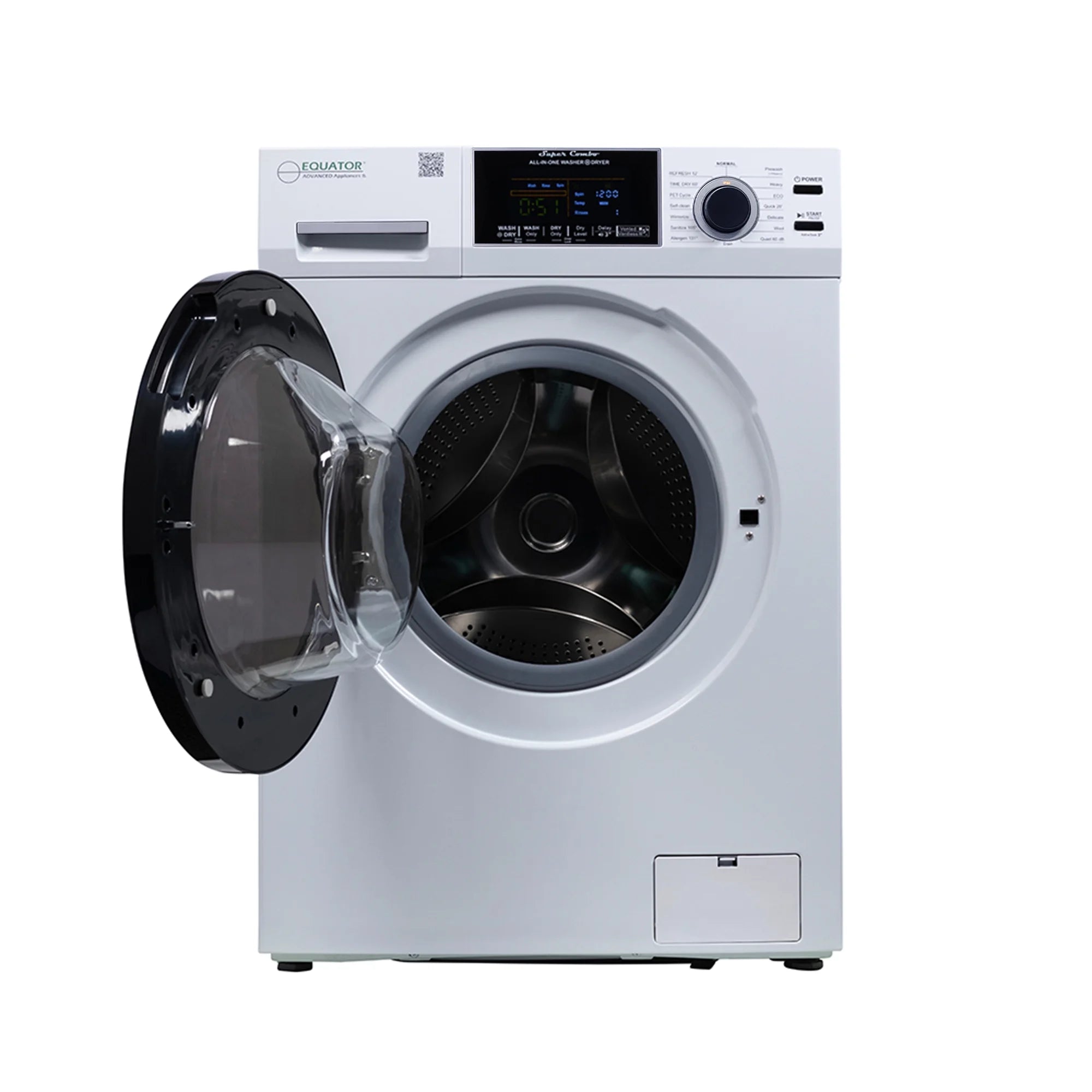 2026 New Equator Combination Washer Dryer Ventless/Vented Pet cycle 1.62cf/15lbs 110V with Adjustable legs - Image 13