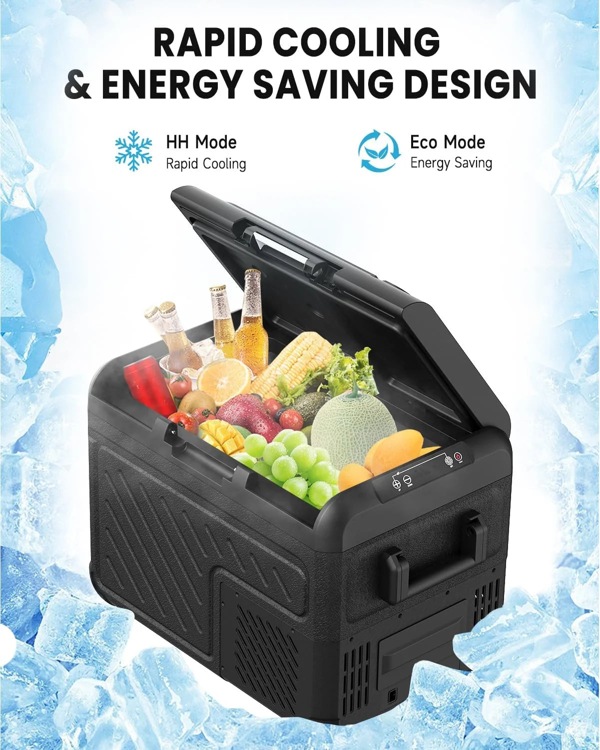 2026 New Car Refrigerator, RV Refrige with 12/24V DC & 110-240V AC, Portable Freezer Electric Compressor Cooler For Car, RV, Camping, Travel, Fishing, Outdoor or Home Use - Image 4