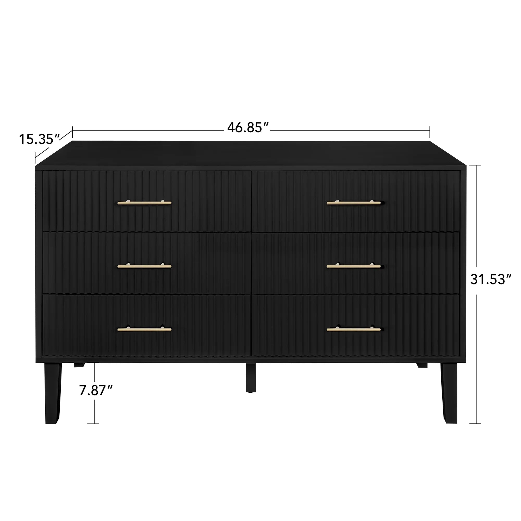 2026 New Fluted 6 Drawers Dresser, Wide Modern Chest of Drawers, 6 Drawer Double Dresser - Image 32