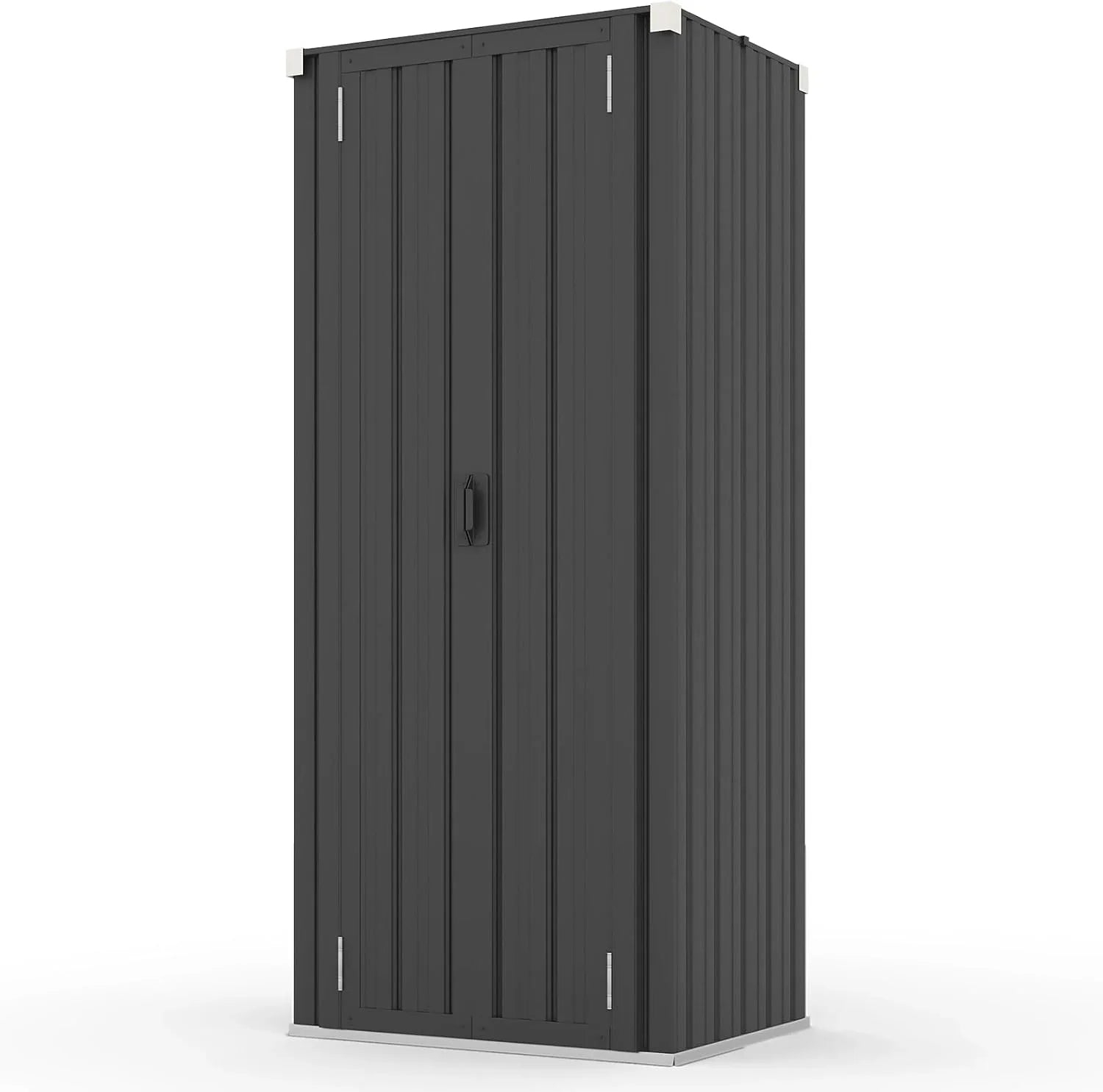 2026 New AECOJOY Outdoor Storage Cabinet for Garden & Patio, a Metal Organizer with Doors and Shelves in Gray - Image 10