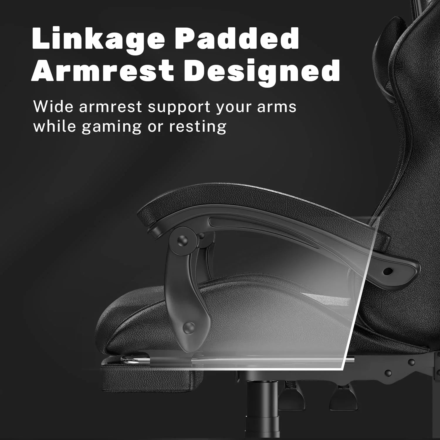 2026 New Bigzzia Gaming Chair Office Chair, Ergonomic Game Chair with Height Adjustable Headrest and Lumbar Support for Adults Teens, Black & White - Image 39