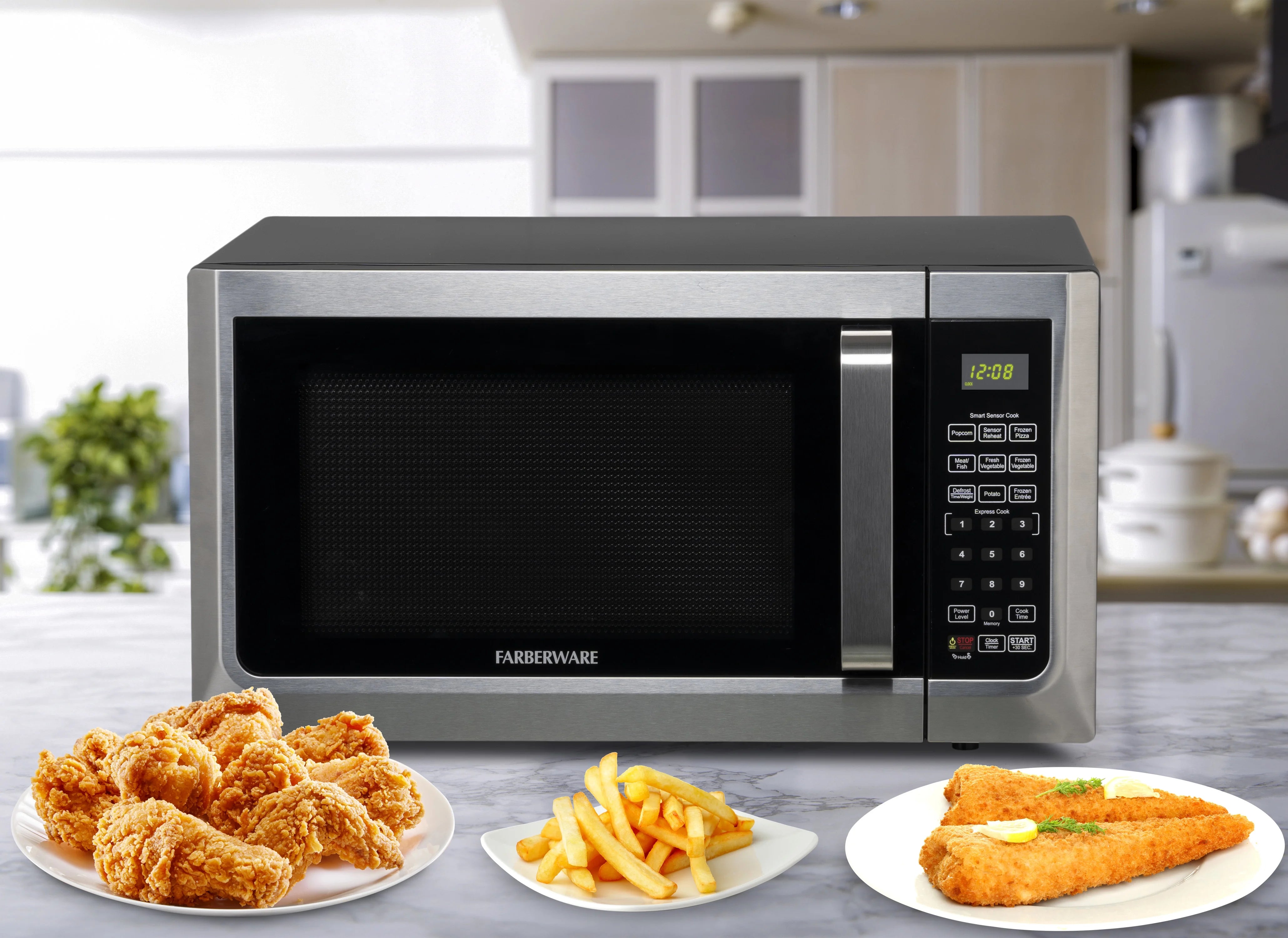 2026 New Farberware Countertop Microwave Ov 1100 Watts, 2.2 cu ft - Smart Sensor With LED Lighting and Child Lock - Perfect for Apartments and Dorms - Easy Clean Black Interior, Stainless Steel - Image 28