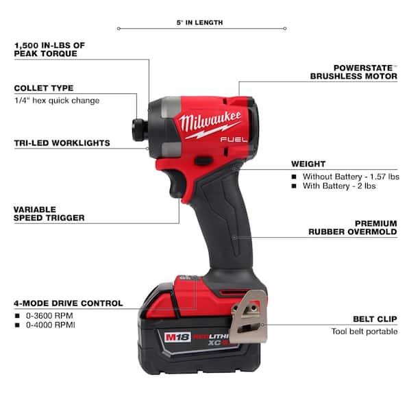 2026 New M18 FUEL 18-Volt Lithium-Ion Brushless Cordless Hammer Drill/HACKZALL/Impact Driver Combo Kit 3-Tool with (4) Batteries - Image 5