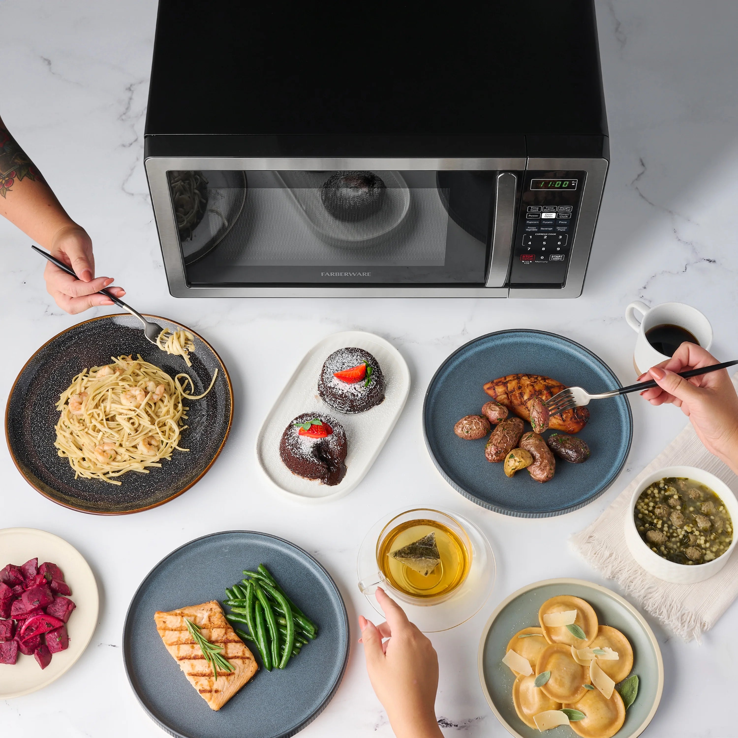 2026 New Farberware 1.1 Cu. Ft. 1000-Watt Compact Microwave Oven, Black - Image 22