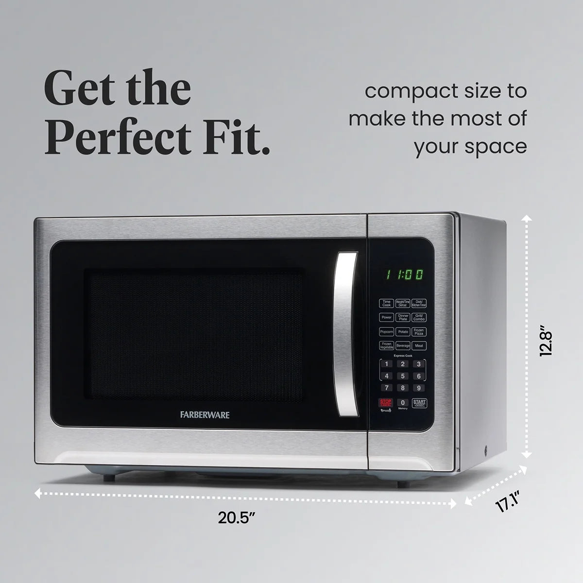 2026 New Farberware Professional 1.2 Cu. Ft. 1000-Watt Microwave Oven with Sensor Cooking, Stainless Steel/Black Body Wrap - Image 11