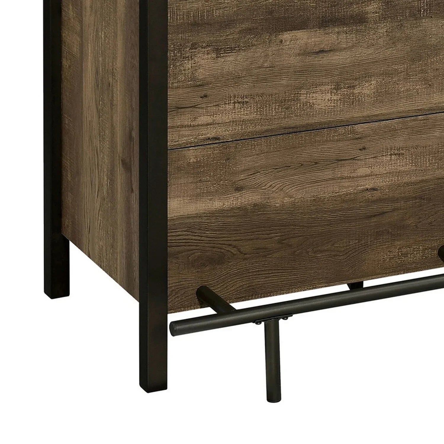 2026 New 71 Inch Rectangular Home Bar Serving Unit Storage Shelves 2 Tiers Brown - Image 5