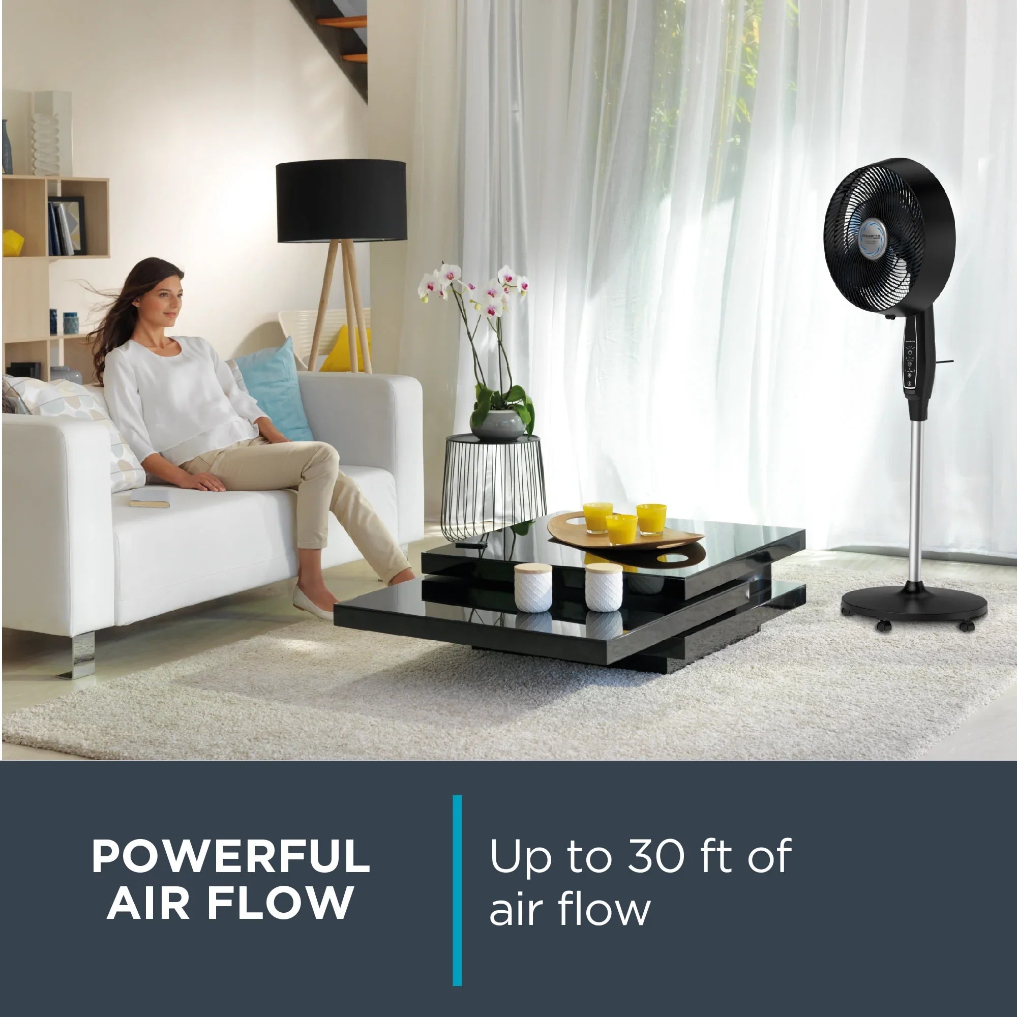 2026 New Rowenta Turbo Silence Standing Floor Fan with Remote, 53 Inch, Portable, 5 Speeds, VU5670 - Image 25
