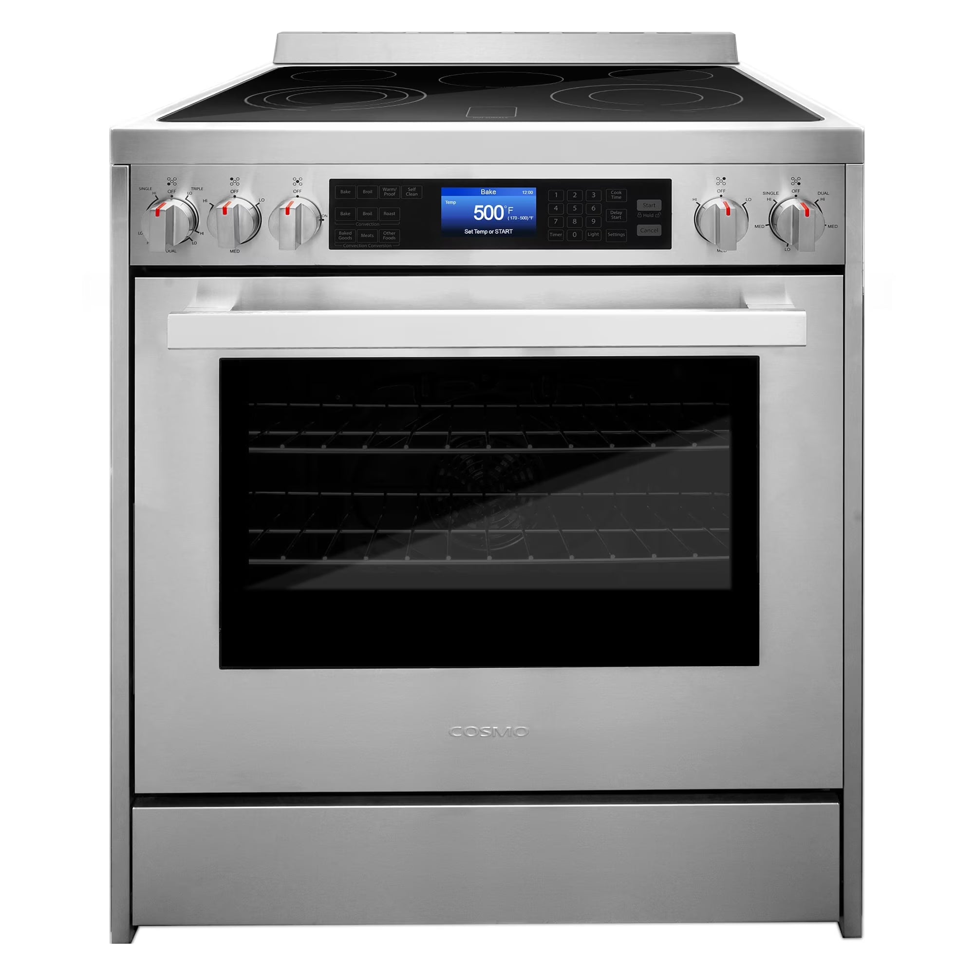 2026 New Cosmo COS-305AERC 30 in. Stainless Steel Electric Range with Convection Oven