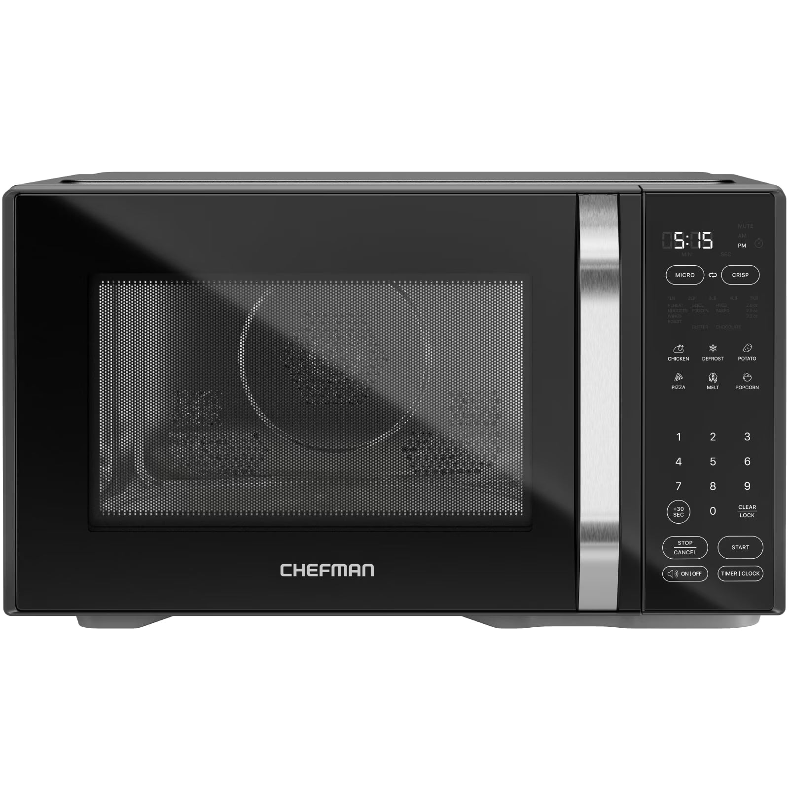 2026 New Chefman Microcrisp 1.1 cu. ft. Countertop Microwave Oven + Crisper, 1800 Watts - Black