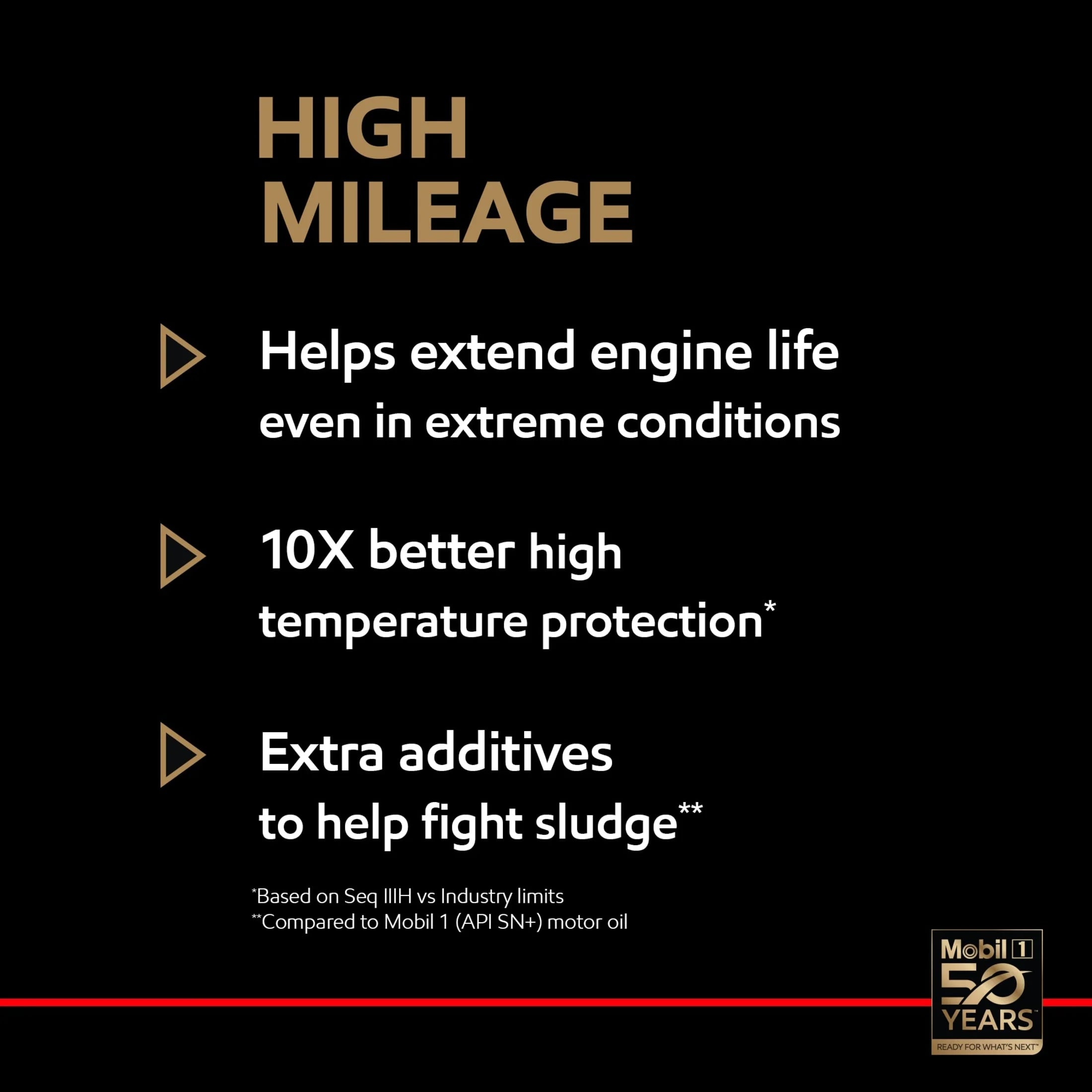 2026 New Mobil 1 High Mileage Full Synthetic Motor Oil 10W-40, 5 Quart (Pack of 3) - Image 9