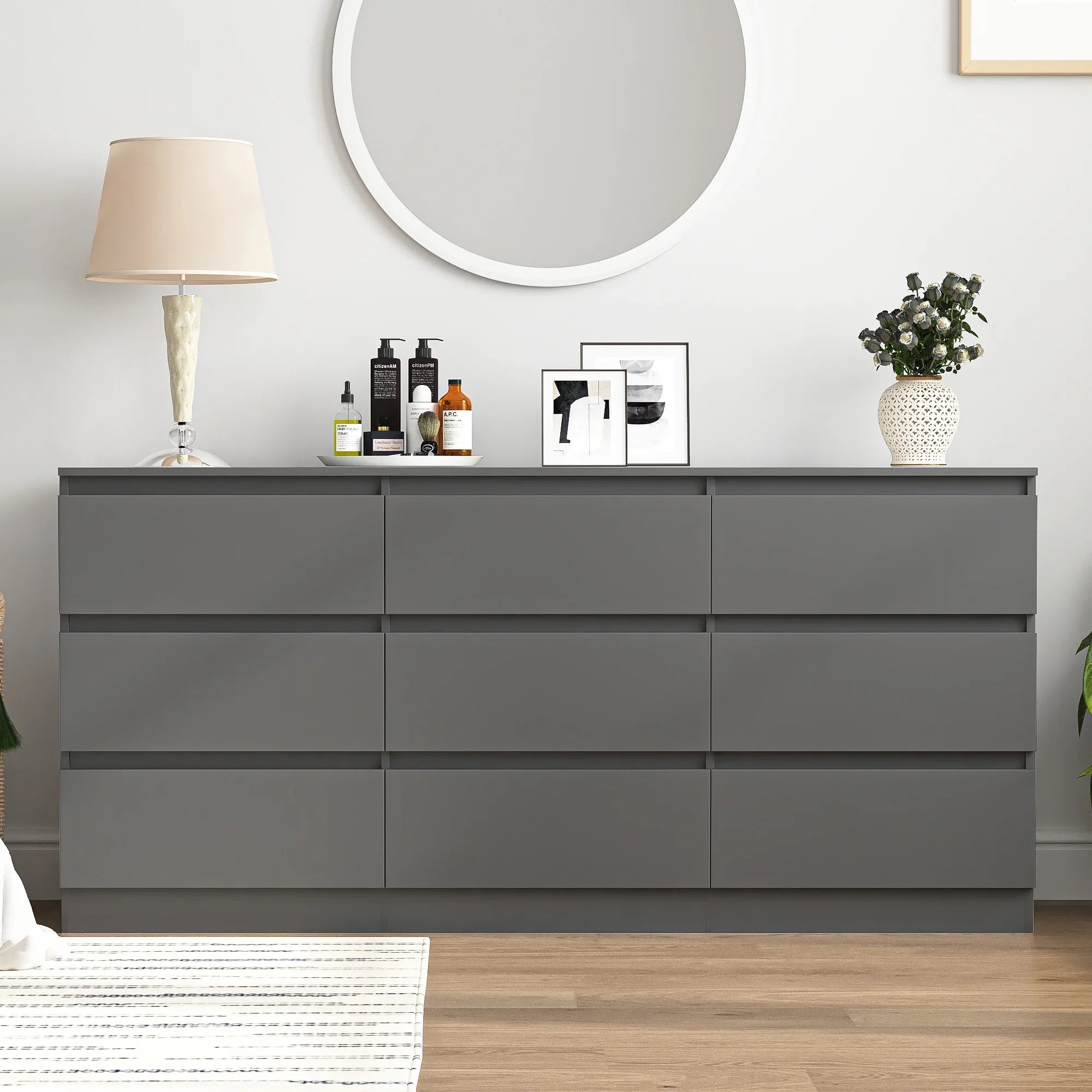 2026 New Kadyn Modern 6 Drawer Dresser Wood Cabinet,Dresser for Bedroom, Kitchen Storage Cabinet with Drawers, Chest of Drawers(Black) - Image 78
