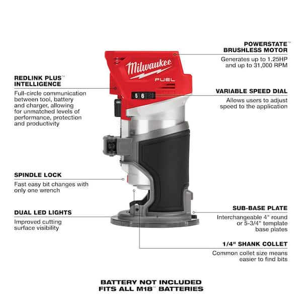 2026 New M18 FUEL 18-Volt Lithium-Ion Brushless Cordless Combo Kit (5-Tool) with Multi Tool, Jig Saw and Compact Router - Image 6