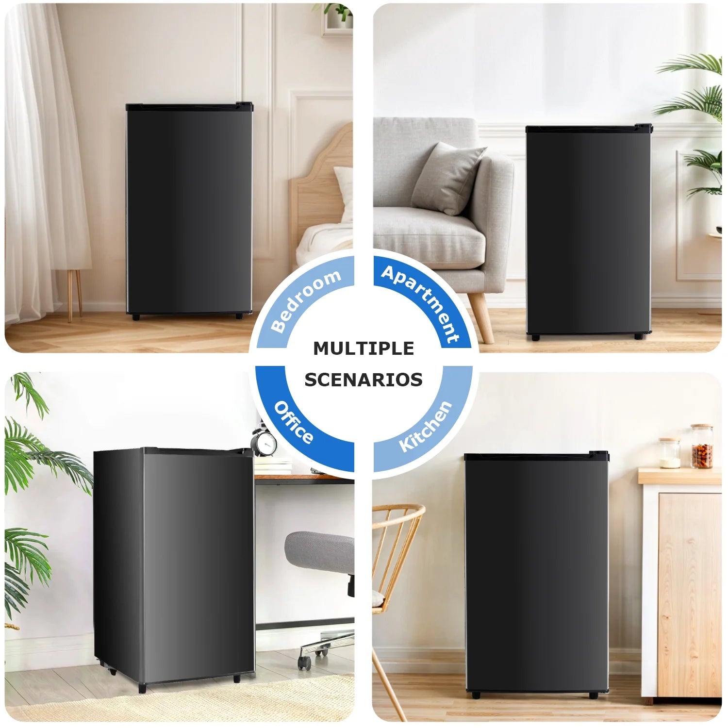 2026 New Beddle Mini Fridge with Freezer 3.2 Cu.ft Small Refrigerator for Dorm Bedroom, Compact Refrigerators Single Door Adjustable Thermostat Low Noise,Silver - Image 14