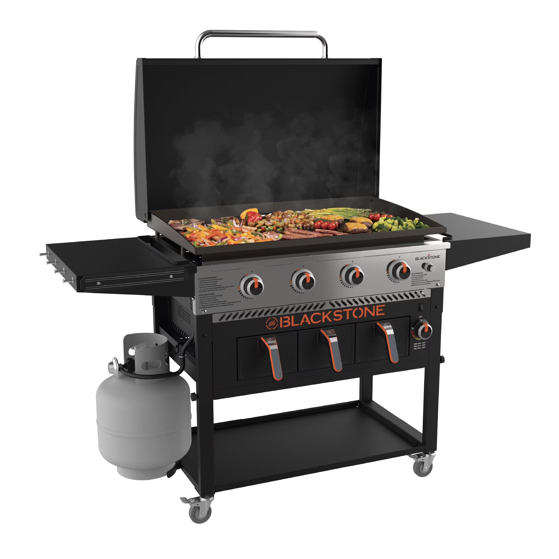 2026 New 4-Burner 36" Griddle with Air Fryer and Hood