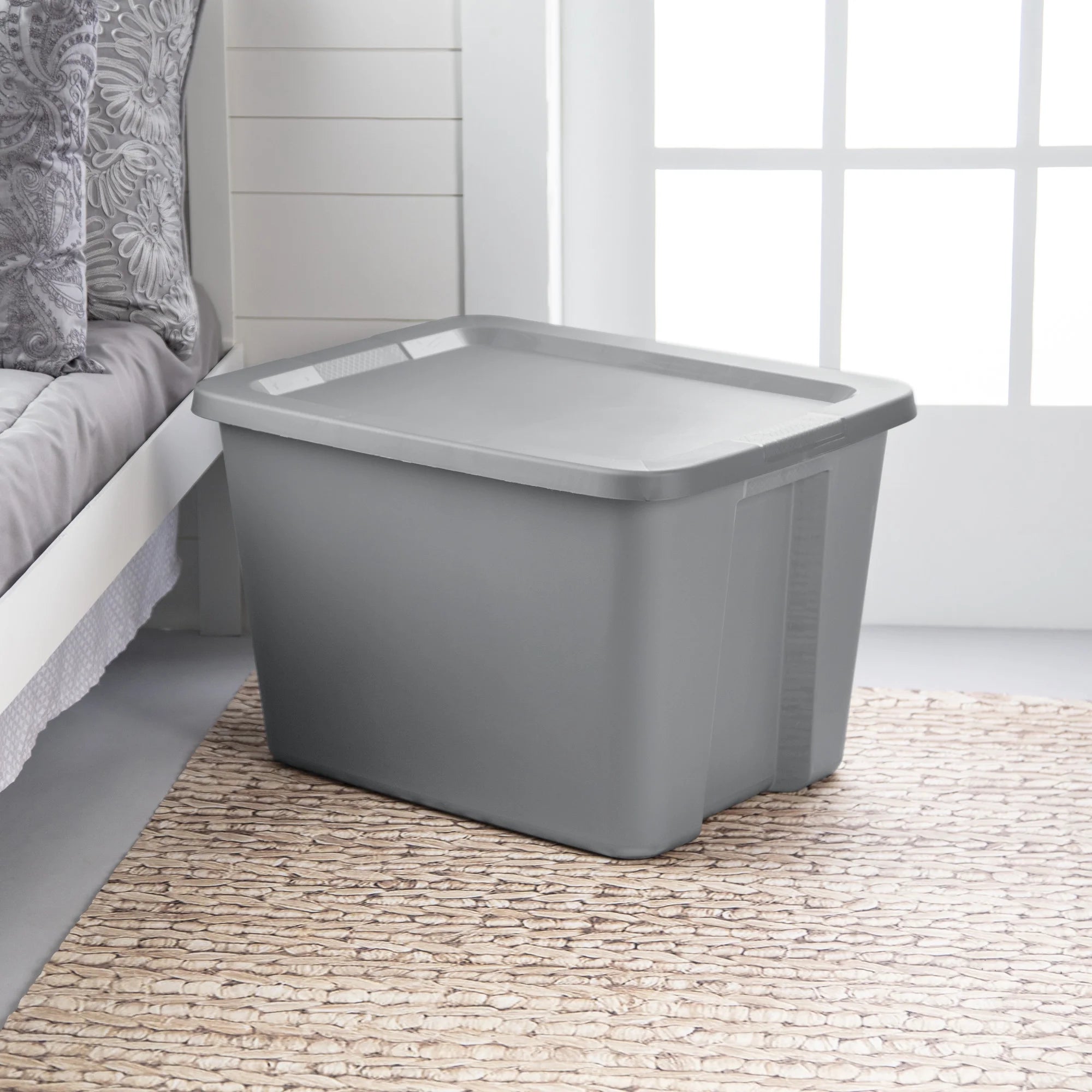 2026 New Sterilite 18 Gallon Tote, Plastic Storage Bin with Snap-on Lid, Gray, 8 Count - Image 4
