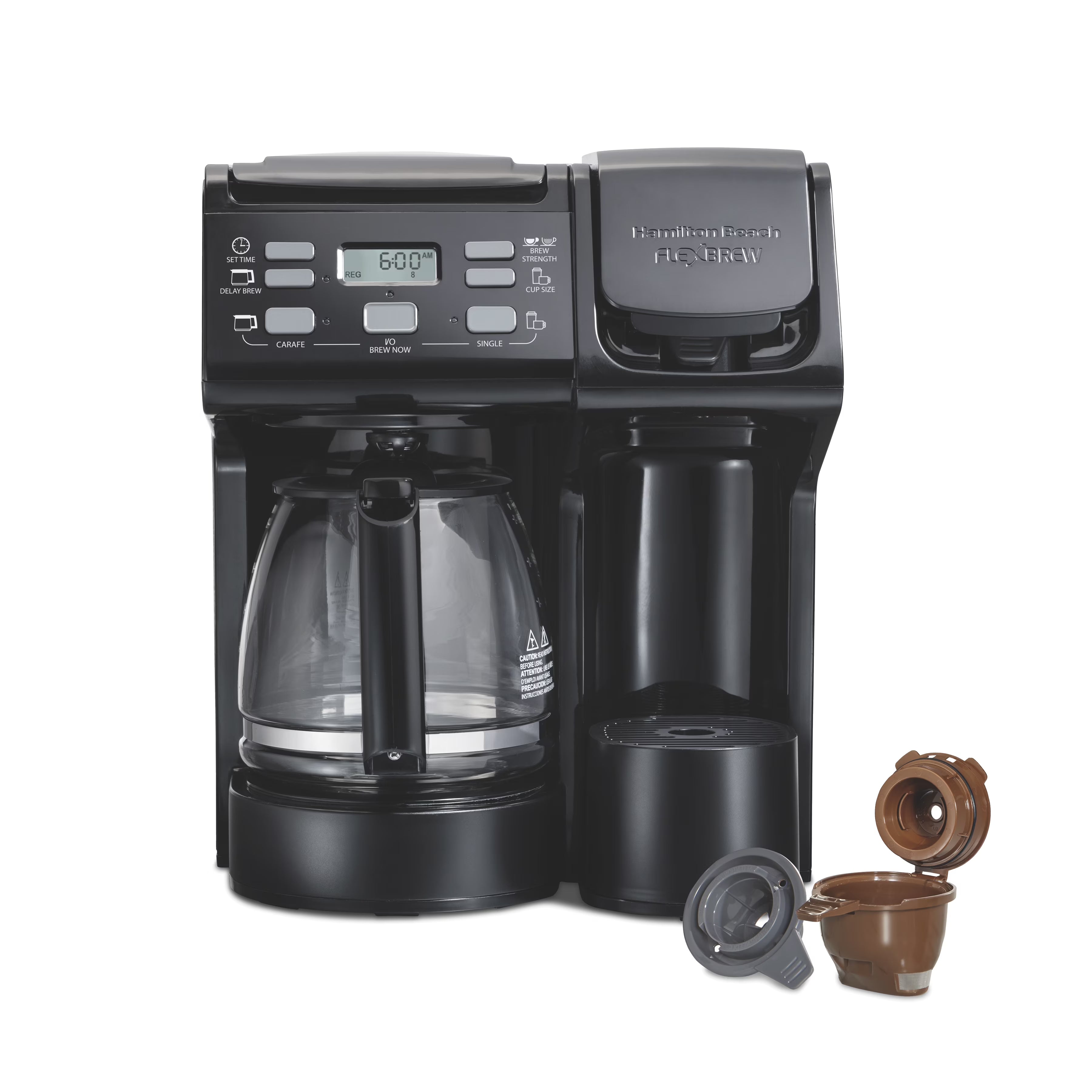 2026 New Hamilton Beach FlexBrew Coffee Maker, K Cup Pod Compatible Single Serve Coffee Maker & 12-Cup Coffee Pot, Black