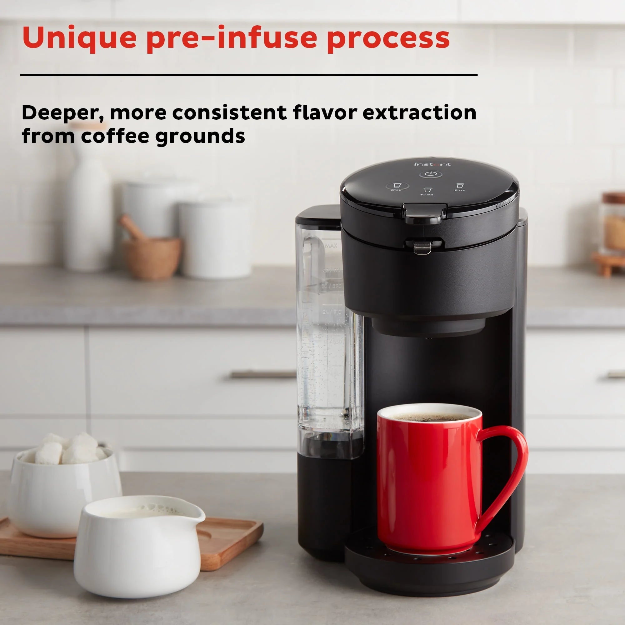 2026 New Instant Solo Café 2-in-1 Single Serve Coffee Maker for K-Cup Pods and Ground Coffee, Black - Image 4