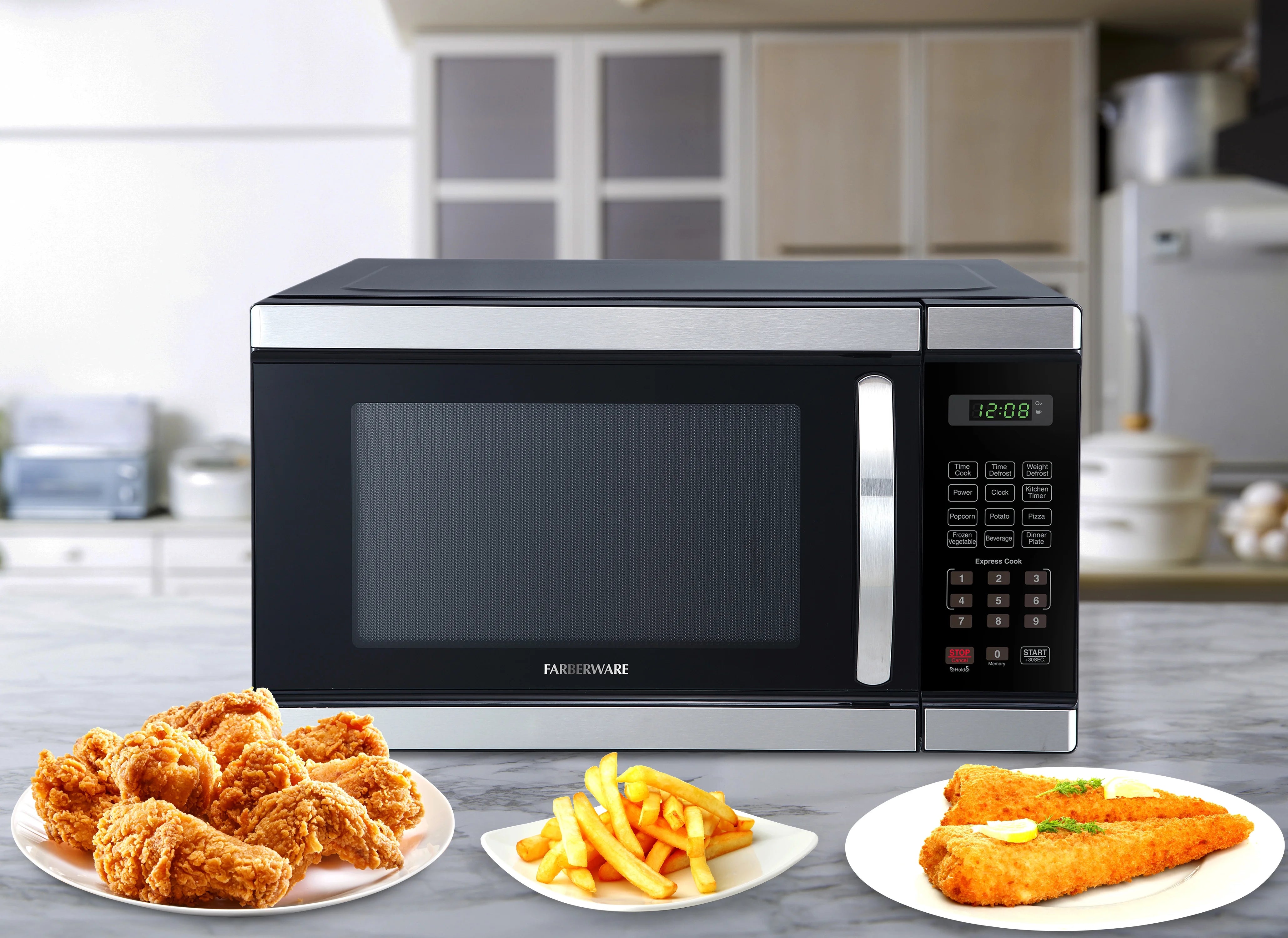 2026 New Farberware Countertop Microwave Ov 1100 Watts, 2.2 cu ft - Smart Sensor With LED Lighting and Child Lock - Perfect for Apartments and Dorms - Easy Clean Black Interior, Stainless Steel - Image 63