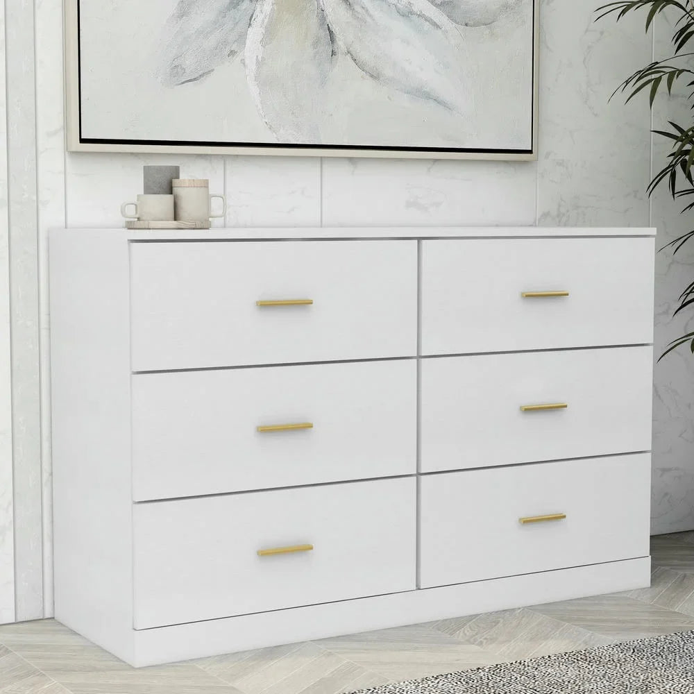 2026 New Kadyn Modern 6 Drawer Dresser Wood Cabinet,Dresser for Bedroom, Kitchen Storage Cabinet with Drawers, Chest of Drawers(Black) - Image 54