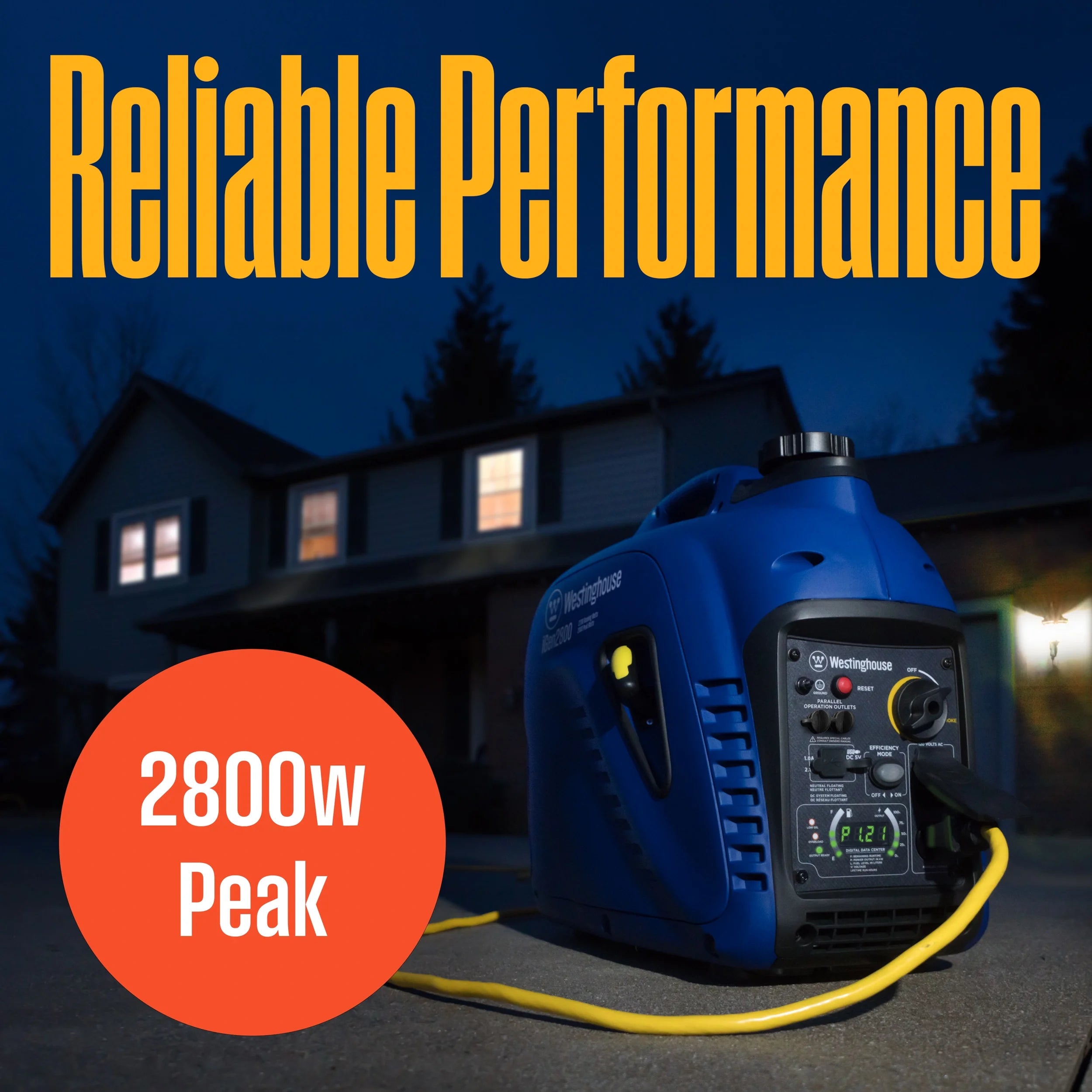 2026 New Westinghouse 2800 Peak Watt Super Quiet & Lightweight Portable Inverter Generator, Gas Powered, Parallel Capable, Long Run Time - Image 4