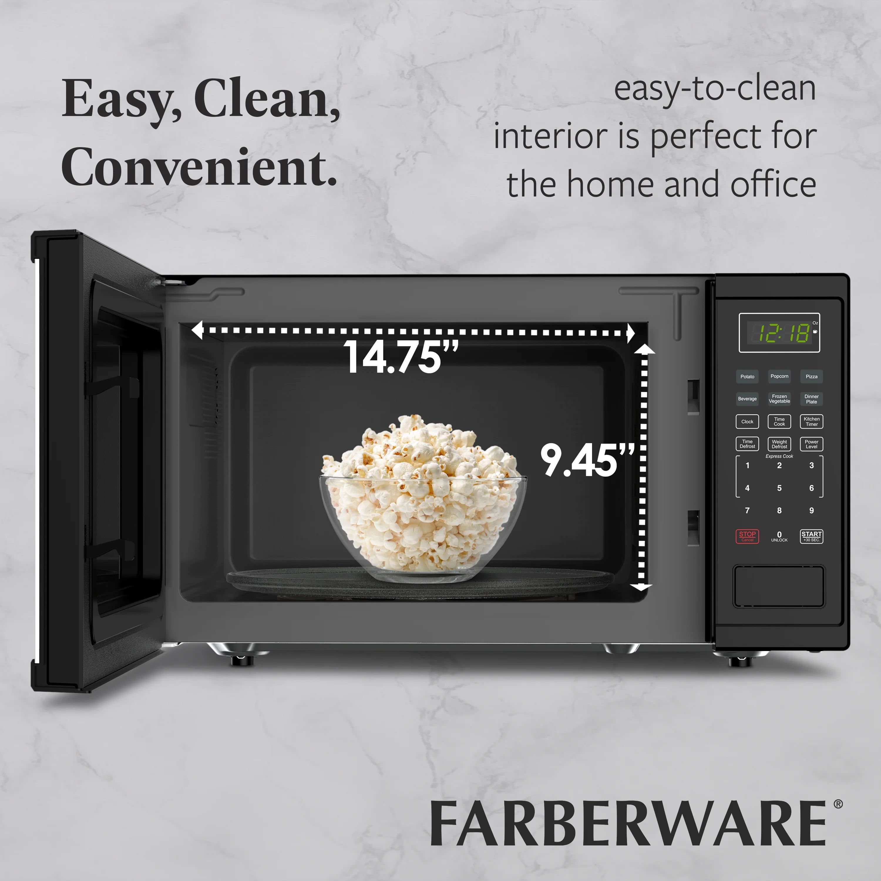 2026 New Farberware Countertop Microwave Ov 1100 Watts, 2.2 cu ft - Smart Sensor With LED Lighting and Child Lock - Perfect for Apartments and Dorms - Easy Clean Black Interior, Stainless Steel - Image 64