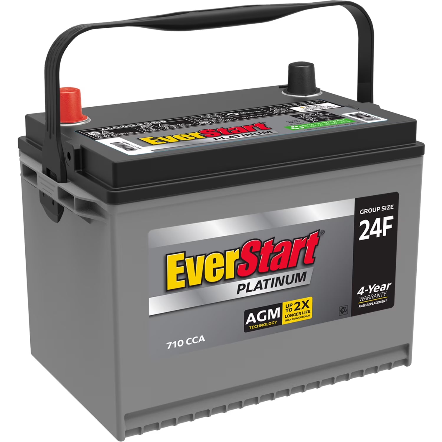 2026 New EverStart Platinum BOXED AGM Automotive Battery, Group Size 24F 12 Volt, 710 CCA