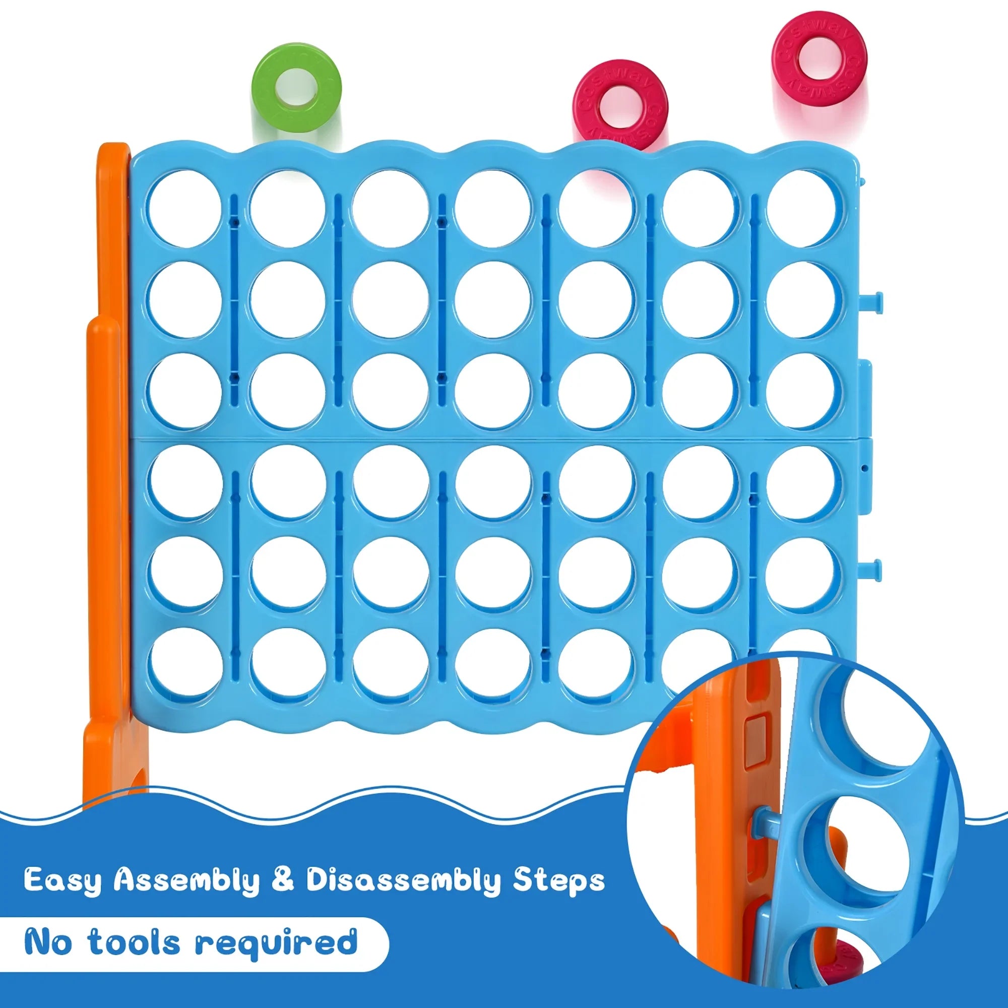 2026 New Costway Giant 4 in A Row Jumbo 4-to-Score Game Set W/Storage Carrying Bag for Kids Adult - Image 28