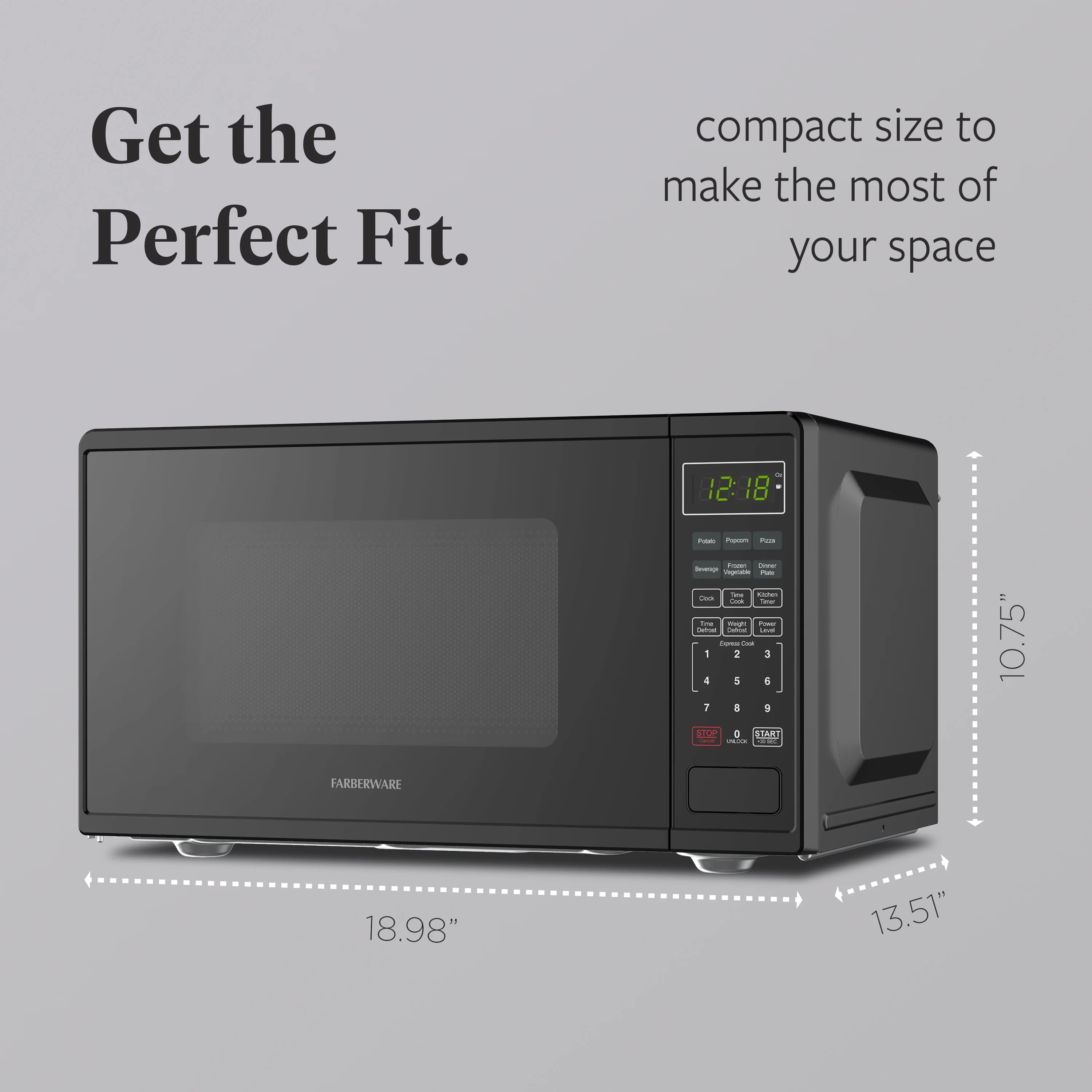 2026 New Farberware Countertop Microwave Ov 1100 Watts, 2.2 cu ft - Smart Sensor With LED Lighting and Child Lock - Perfect for Apartments and Dorms - Easy Clean Black Interior, Stainless Steel - Image 17
