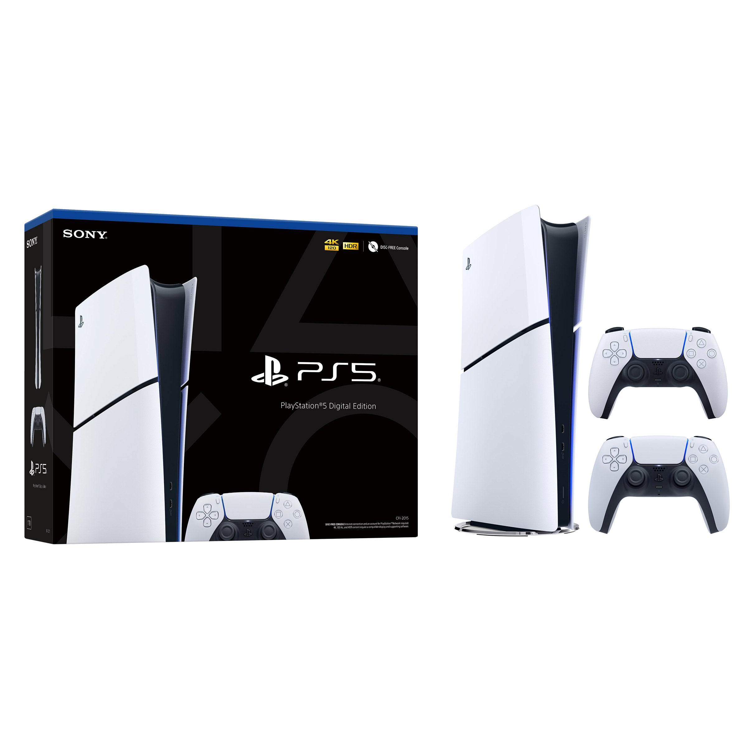 2026 New Sony Playstation 5 Digital Slim Console & DualSense Controller Bundle