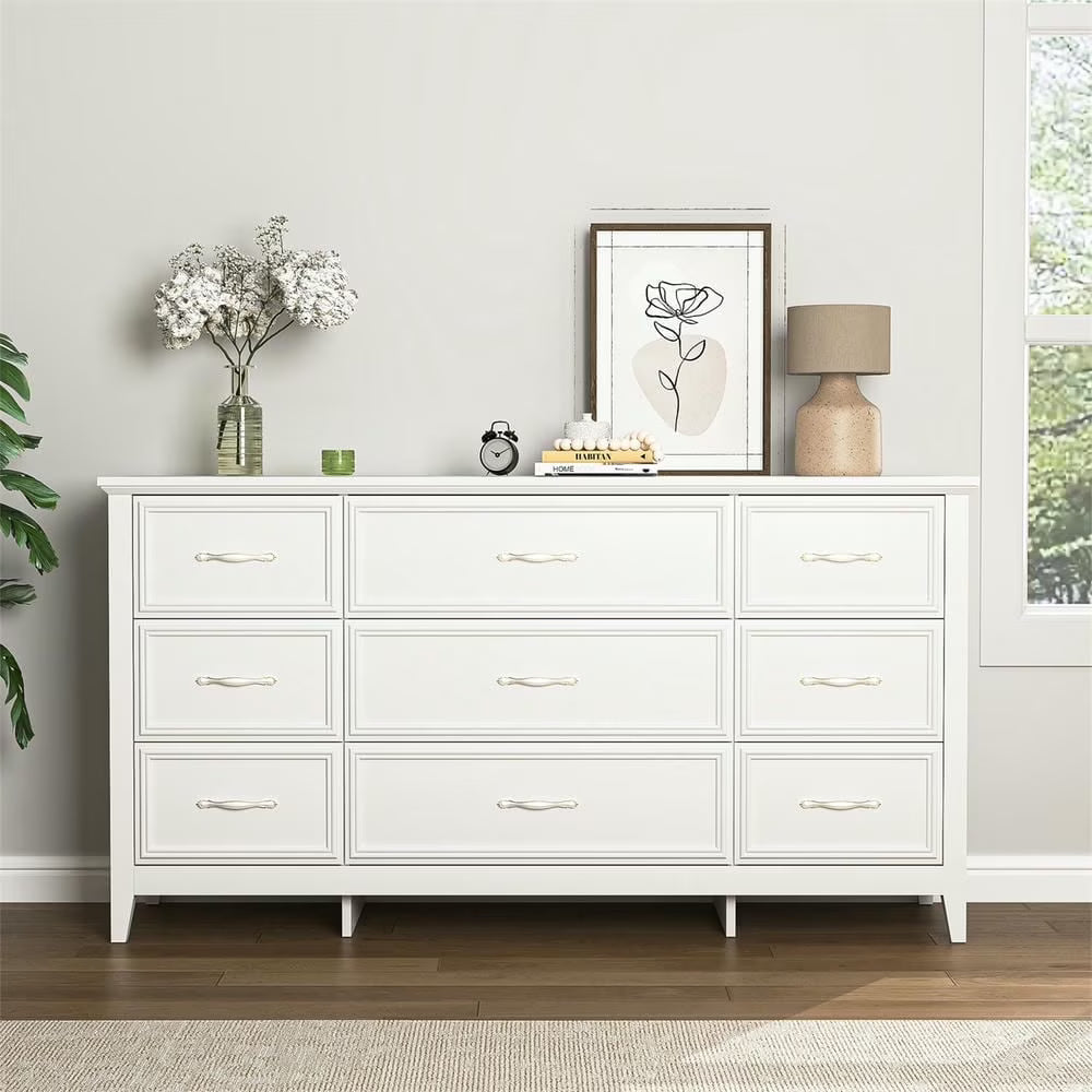 2026 New Kadyn Modern 6 Drawer Dresser Wood Cabinet,Dresser for Bedroom, Kitchen Storage Cabinet with Drawers, Chest of Drawers(Black) - Image 8