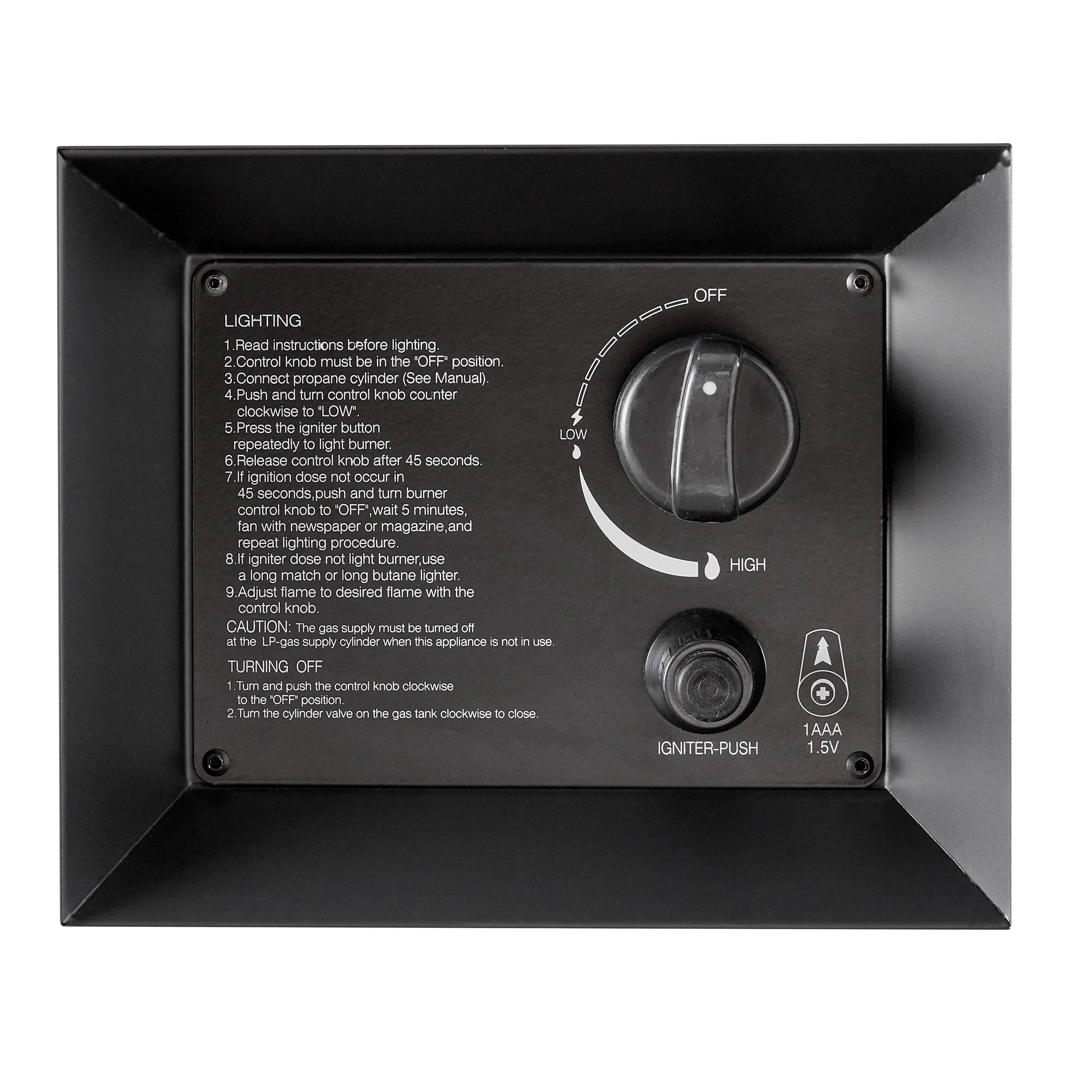2026 New Mainstays 42" Rectangle Black Finish Modern Steel Fire Pit: 42" x 20" 50000 BTU Propane Fire Pit Table with Lid, Tank Hideaway and Cover - Image 3