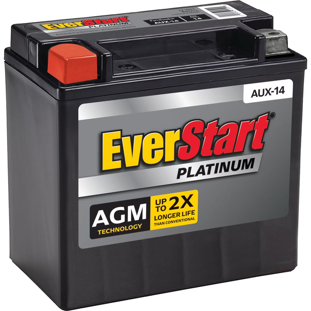 2026 New EverStart Platinum BOXED AGM Battery, Group Size AUX 14 12 Volt, 200 CCA