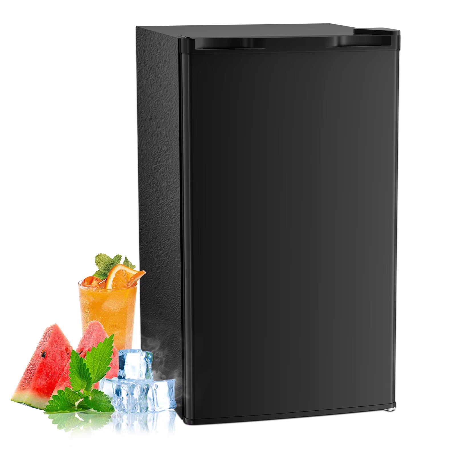 2026 New WAA 3.2 Cu.Ft Mini Fridge with Freezer,Single Reversible Door Compact Refrigerator,Adjustable Thermostat,2 Removable Shelves,Small Dorm Fridge for Bedroom,Office,Kitchen,Dorm,Black